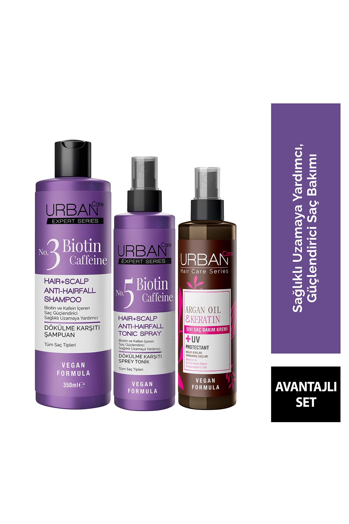 Urban Care Expert Biotin Ve Kafein Dökülme Karşıtı Saç Bakım Seti-hızlı Uzamaya Yardımcı-vegan — SET.URB.130