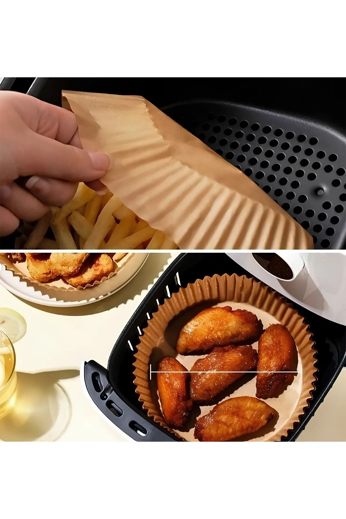 YzHome-200 Pcs Air Fryer Baking Paper - Air Fryer, Round Model, Oil Free Baking 4