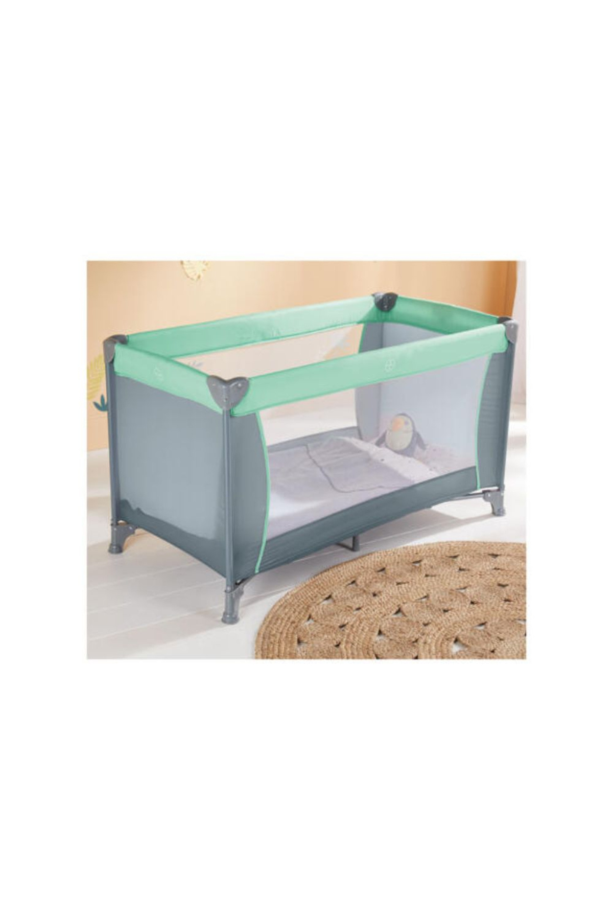 Bumble & Bird-- 2-in-1 Travel Cot & Foldable Playpen - Green 5