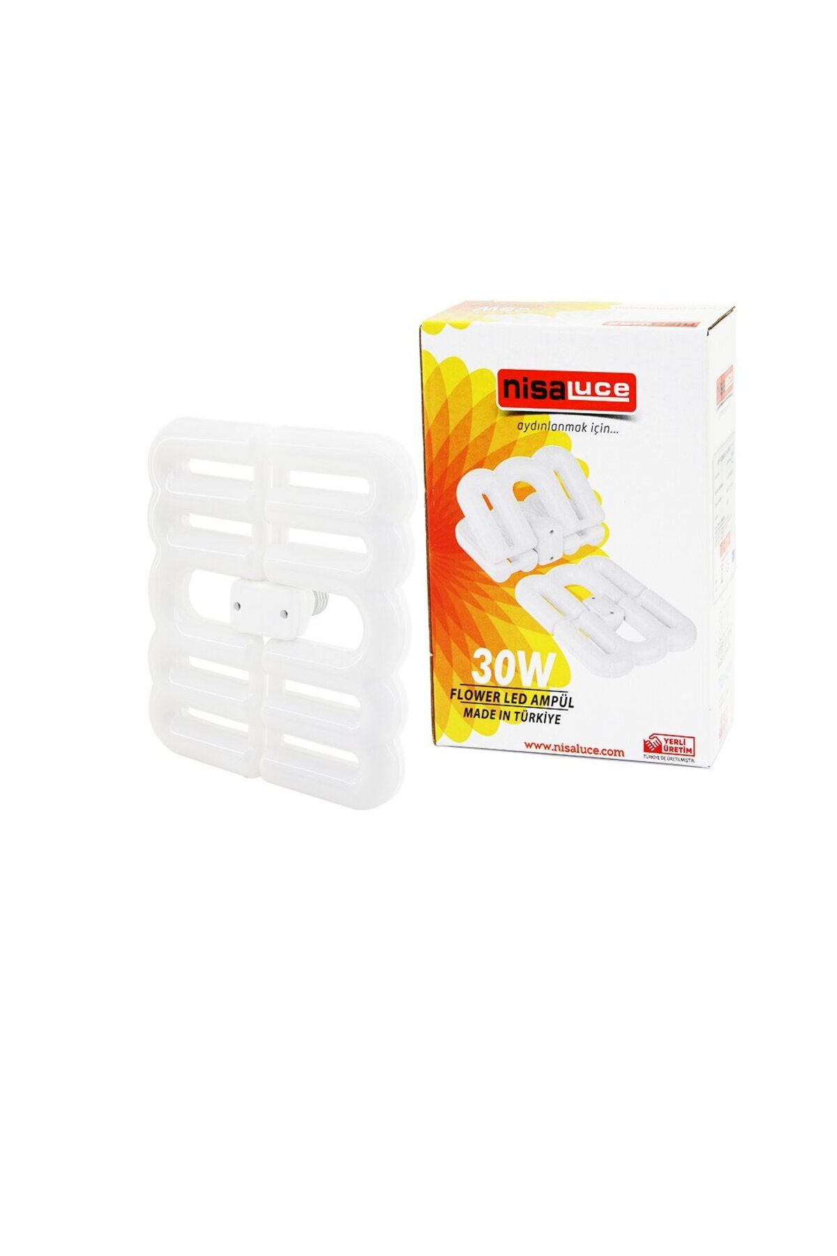 colezium NİSALUCE EAMP-096/B 30W - E27FLOWER KATLANIR- 4B ŞEKİL16X21CMBEYAZ LED LAMBA AMPUL 2700LÜMEN- 6500K