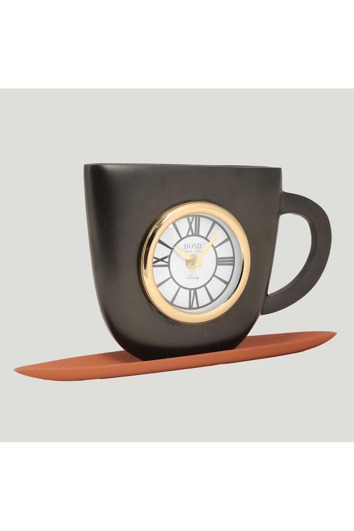 DEKORANLA Çok renkli metal fincan saat, 6*33*18 cm, şık ve fonksiyonel dekorasyon ürünü
