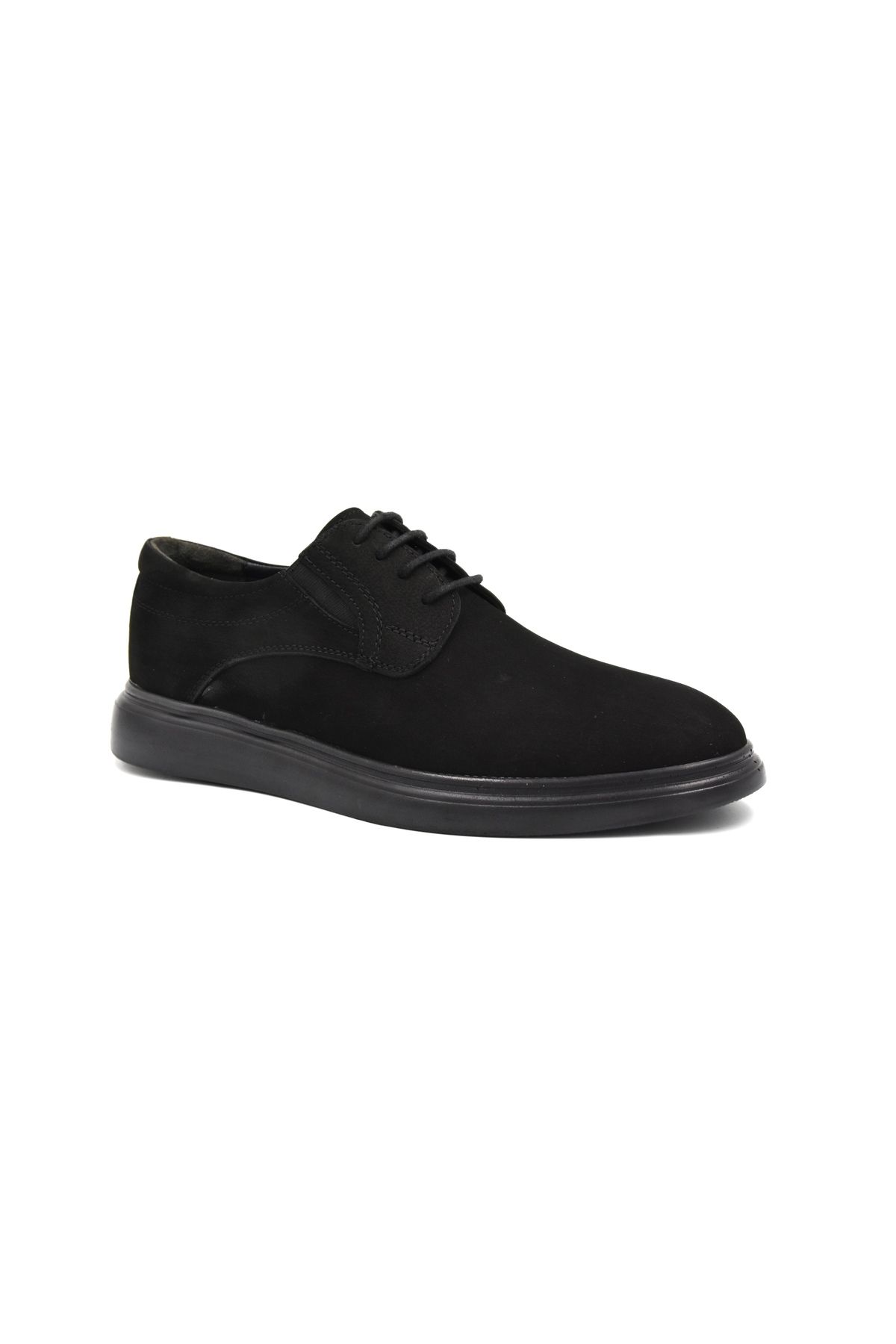 BEYAZ-Stilloni Genuine Leather Men's Casual Shoes - Poly, Light Sole, Lace-Up, Black 2