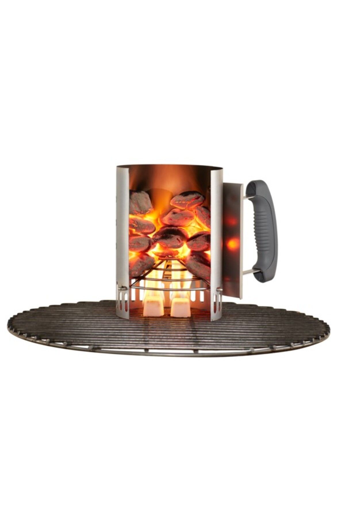 WEBER-Rapidfire Compact Elegant Charcoal Chimney Starter with Ergonomic Handle 1
