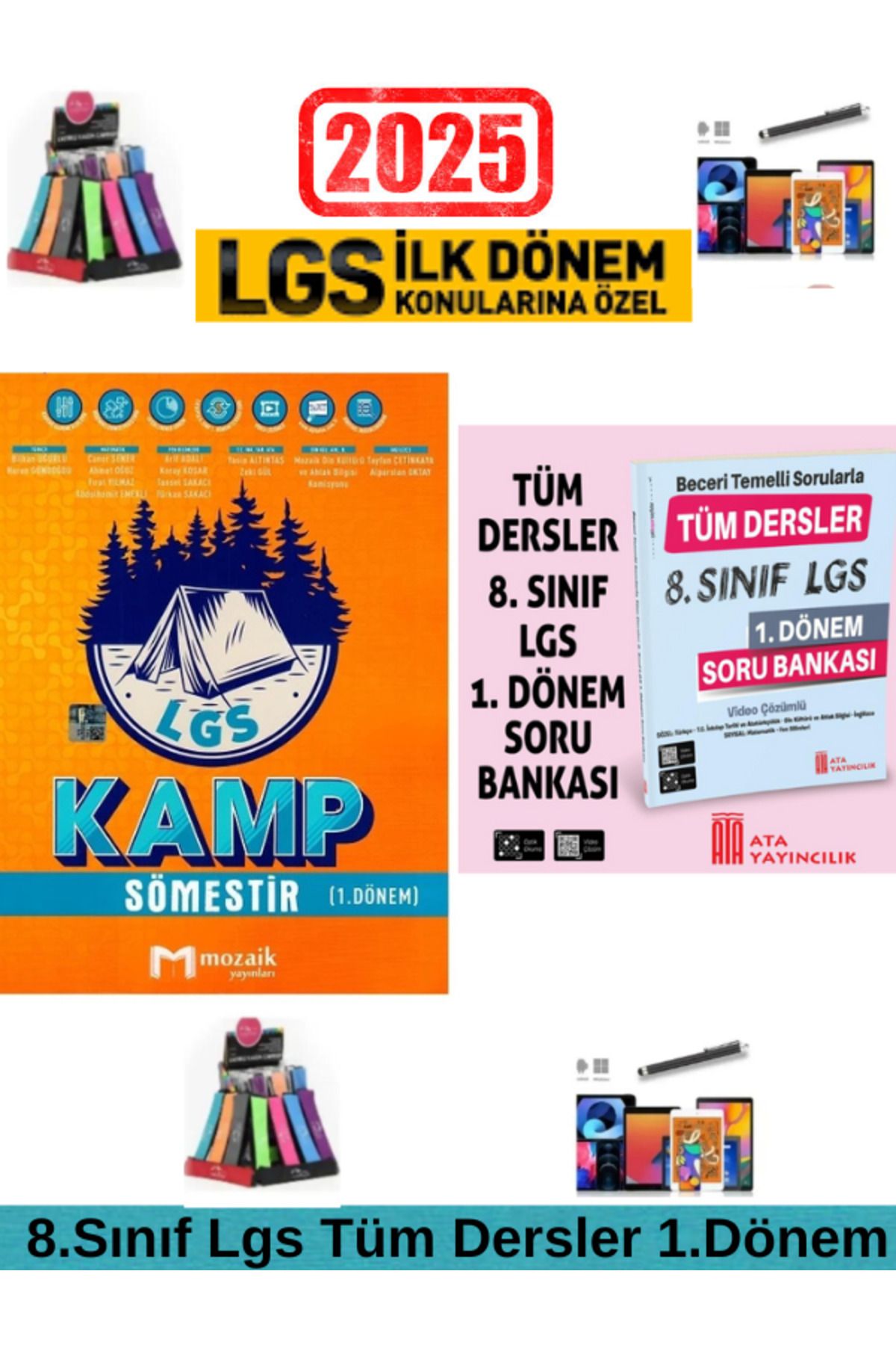 Marsis Yayınları Mozaik 8.Sınıf Lgs 1.Dönem Tüm Dersler Soru Bankası+Ata 8.Sınıf LGS 1.Dönem Soru Bankası+Kalemlik