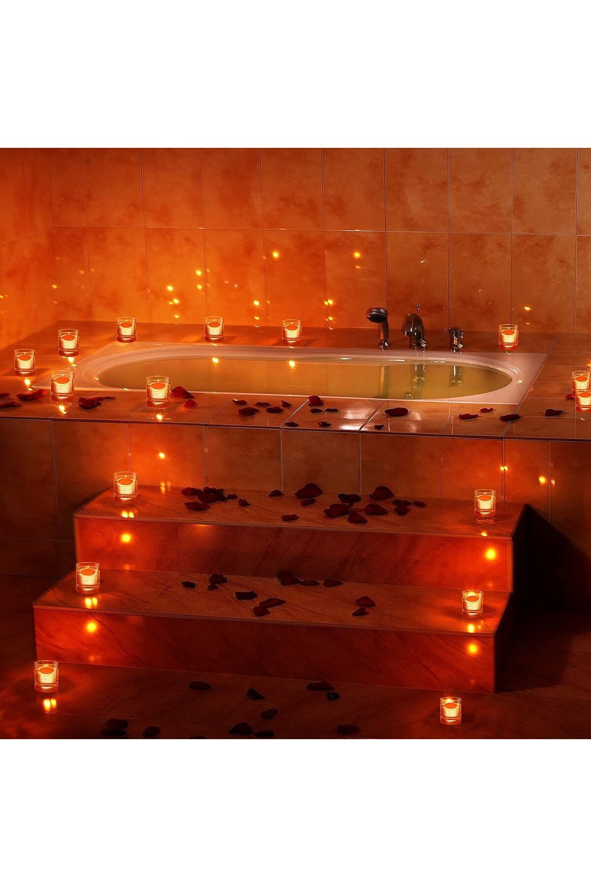 Home Zone-15 Pcs 1.5'' Unscented Floating Candles for Centerpieces (Red) 5