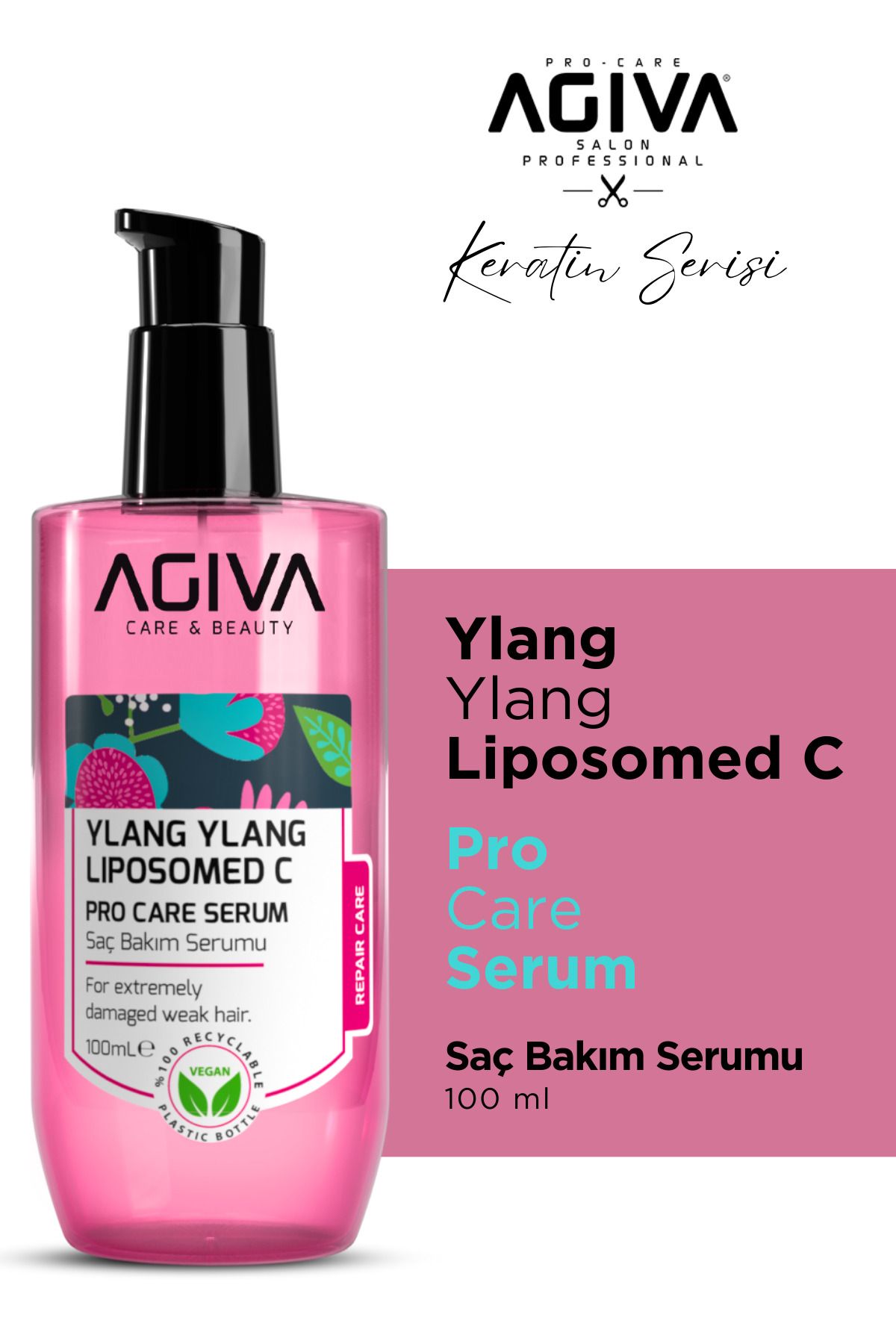 Agiva Ylang Ylang Liposom C Saç Bakım Serumu 100 ml - Onarıcı & Bitkisel Bakım