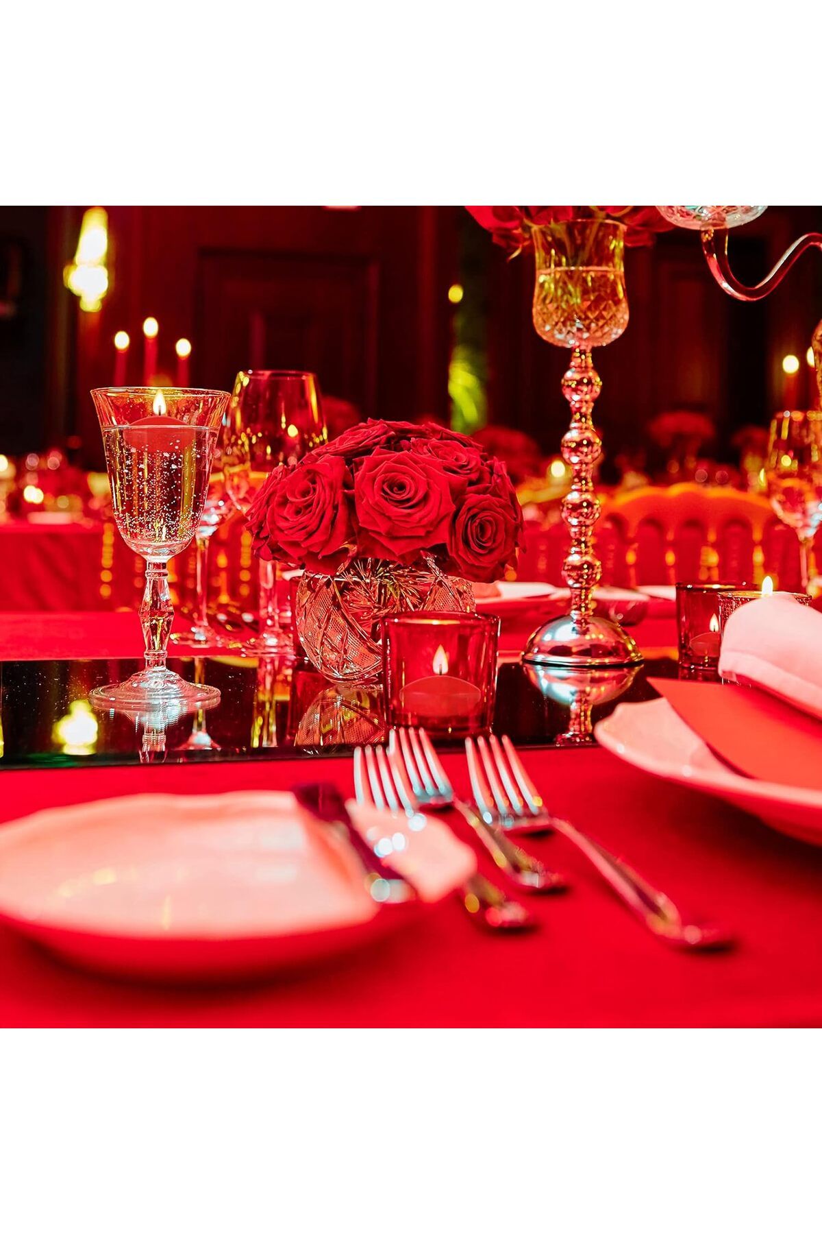 Home Zone-15 Pcs 1.5'' Unscented Floating Candles for Centerpieces (Red) 4