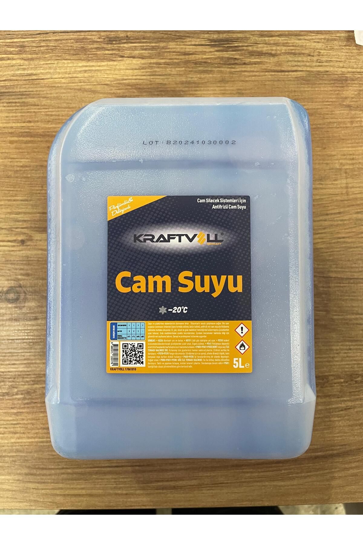 Kraftvoll OTO CAM SUYU 5 LT MAVİ (-20) ANTİFİRİZ ÖZELLİKLİ