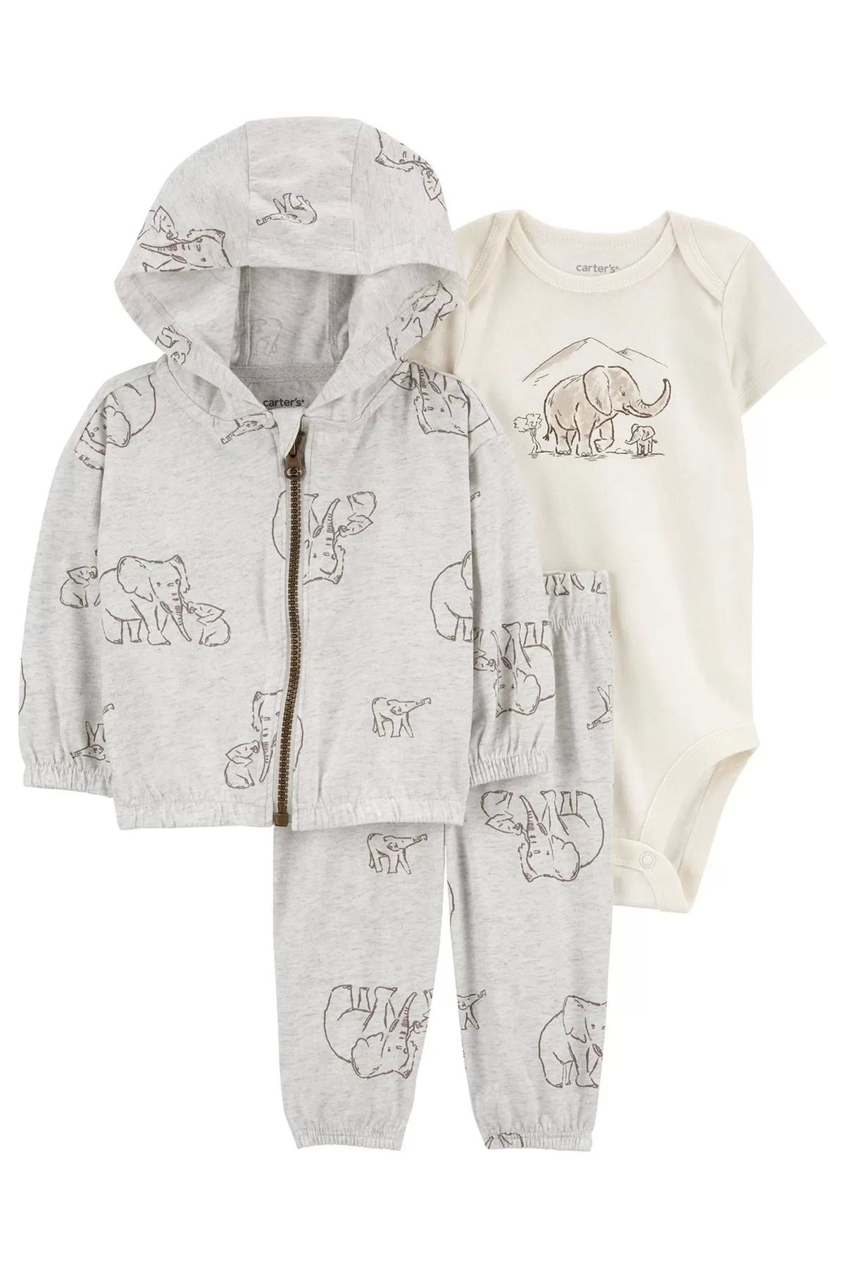 belle vista Layette Bebek 3'lü Hırkalı Set Gri