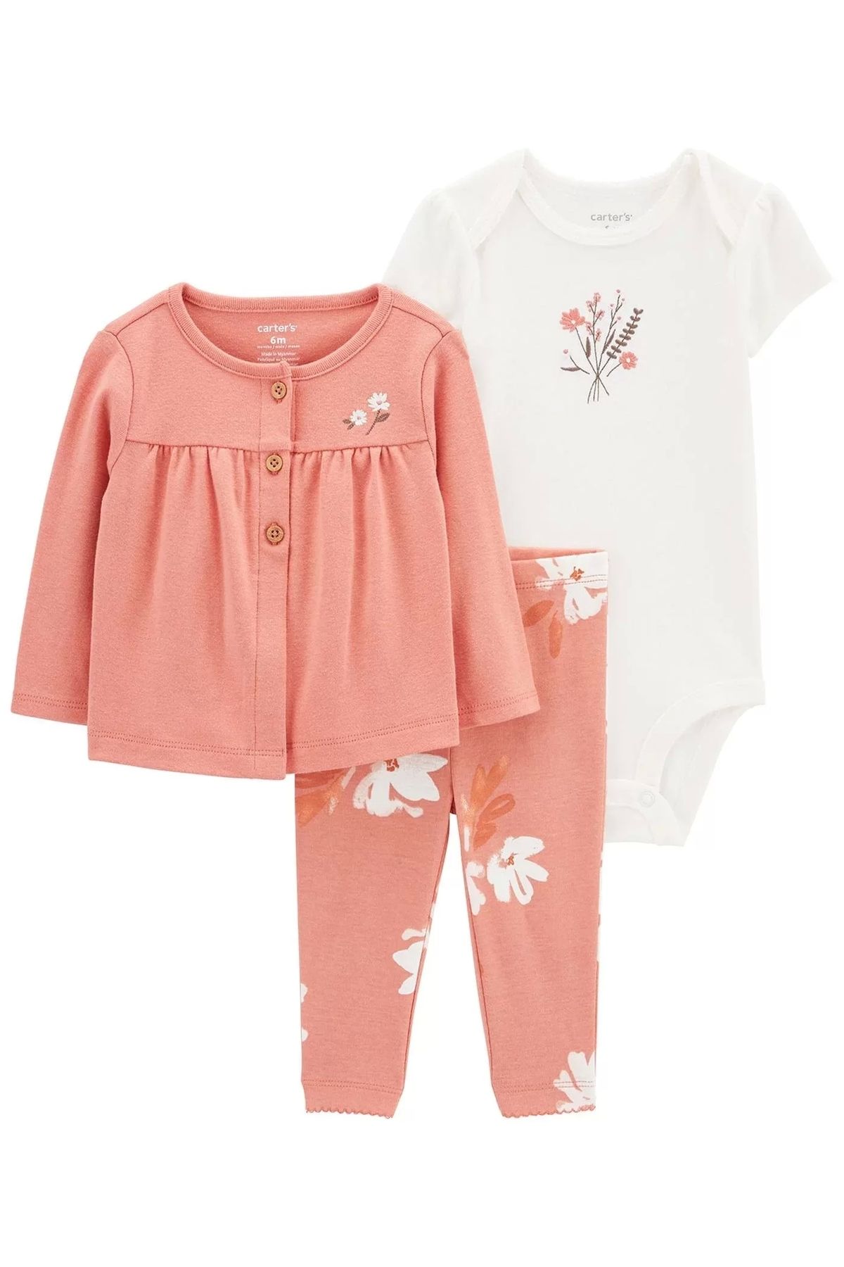 belle vista Layette Kız Bebek 3'lü Hırkalı Setkarışık Renkli