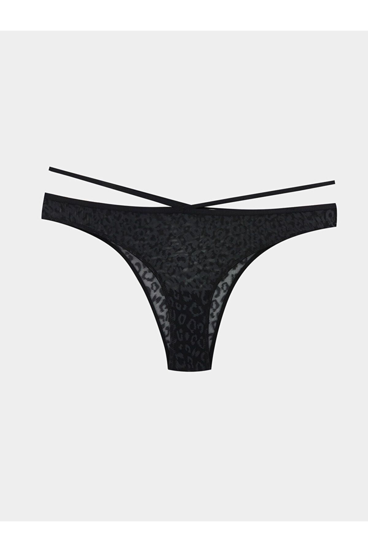 LC Waikiki-Leopard Patterned Lace Fancy Brazilian Panties - W4Ly17Z8 1