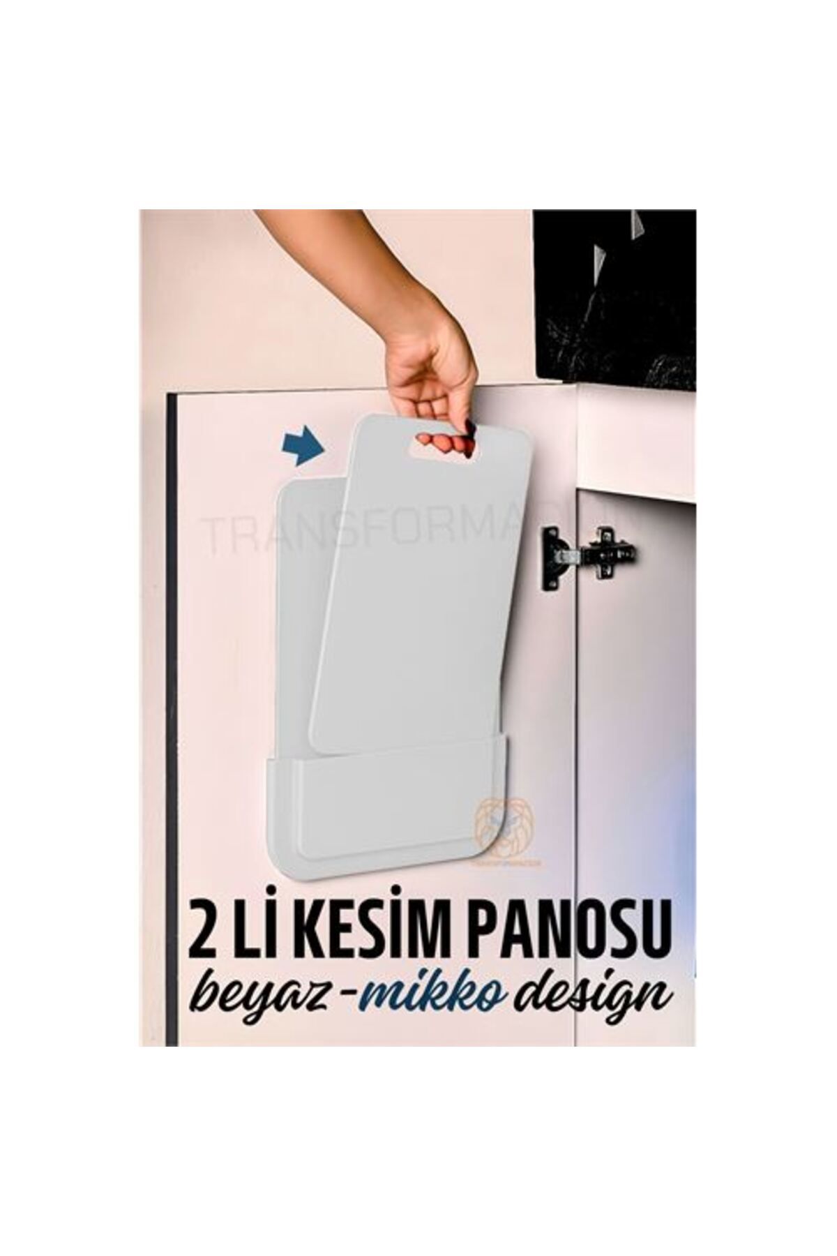 Tunastore Engithalat 2 li Kesim Panosu Stantlı Yapışkanlı Kesim Tahtası BEYAZ Mikko Design