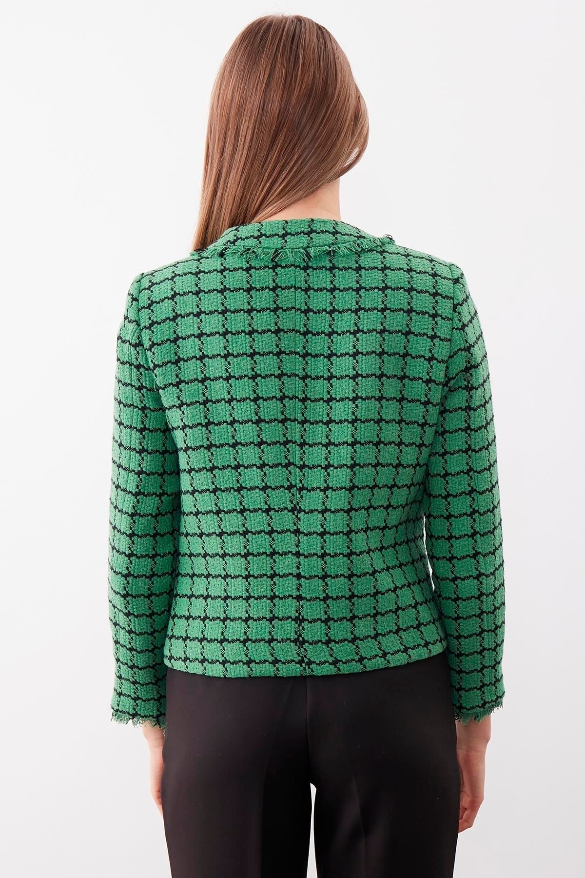 Vitrin-Gold Buttoned Patterned Jacket 5