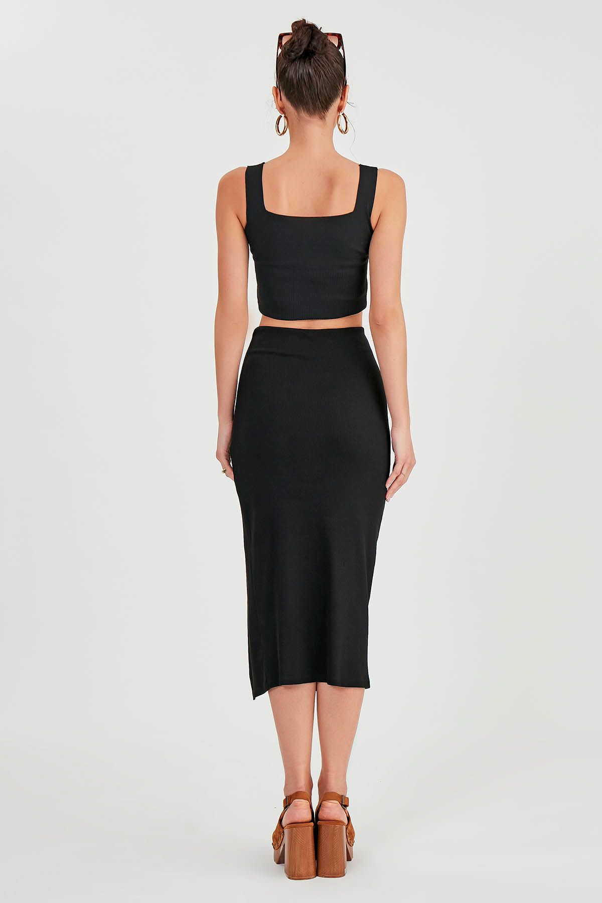 Vitrin-Midi Skirt with Slits 5