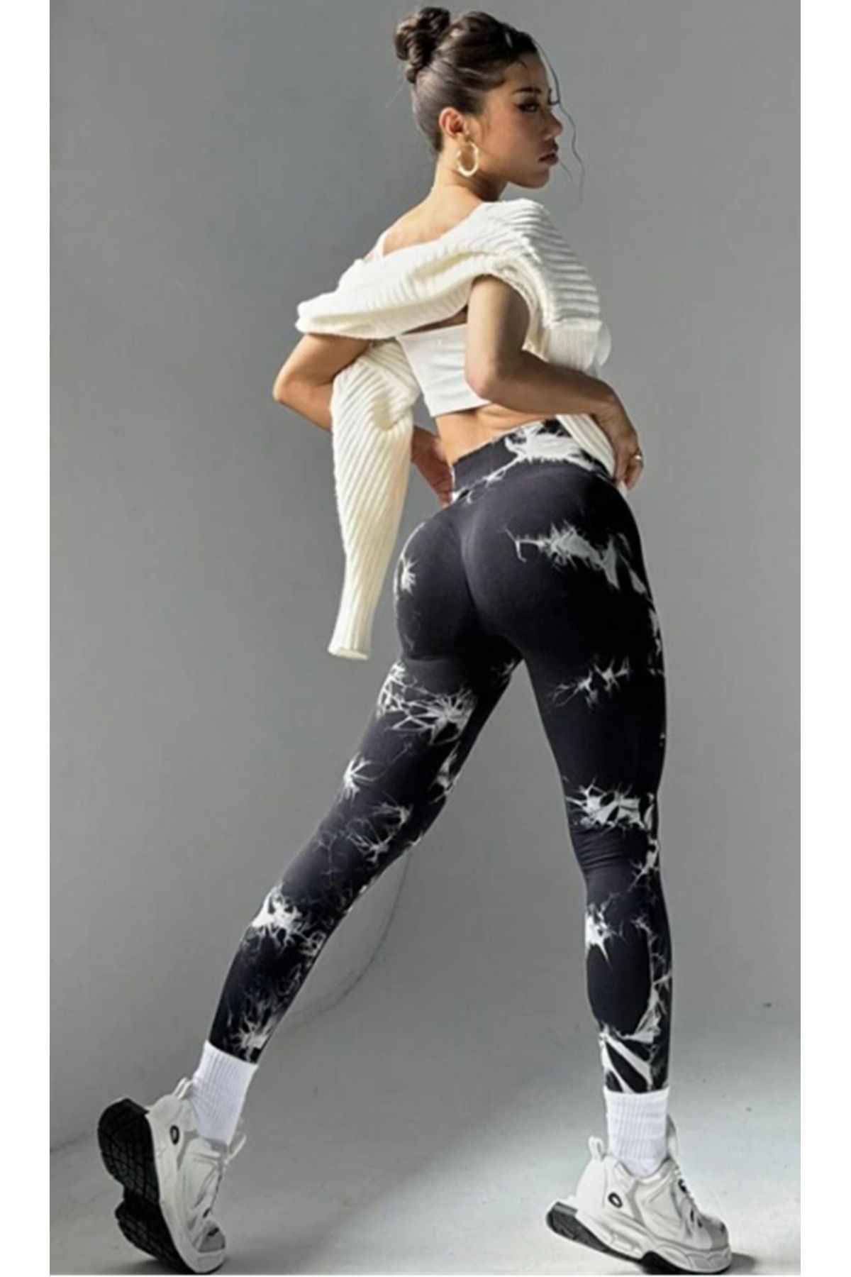 LUSEL-Brazilian Drawstring Tie-Dye Pattern Seamless Yoga Leggings - Buttock Lifting and Shaping Hip 2
