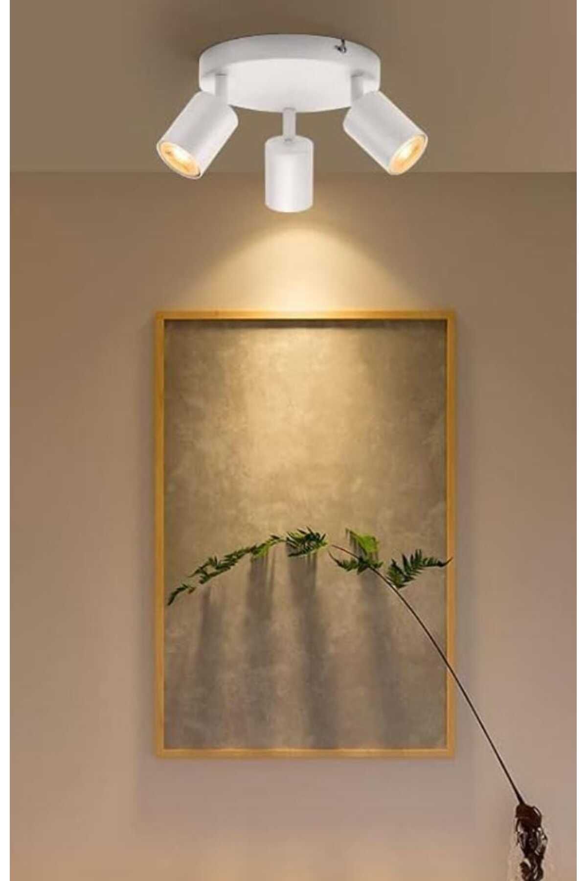 demet habek mylights Mylights üçlü beyaz led spot tavan avize tasarruflu led ampul mutfak koridor oturmaodası avize