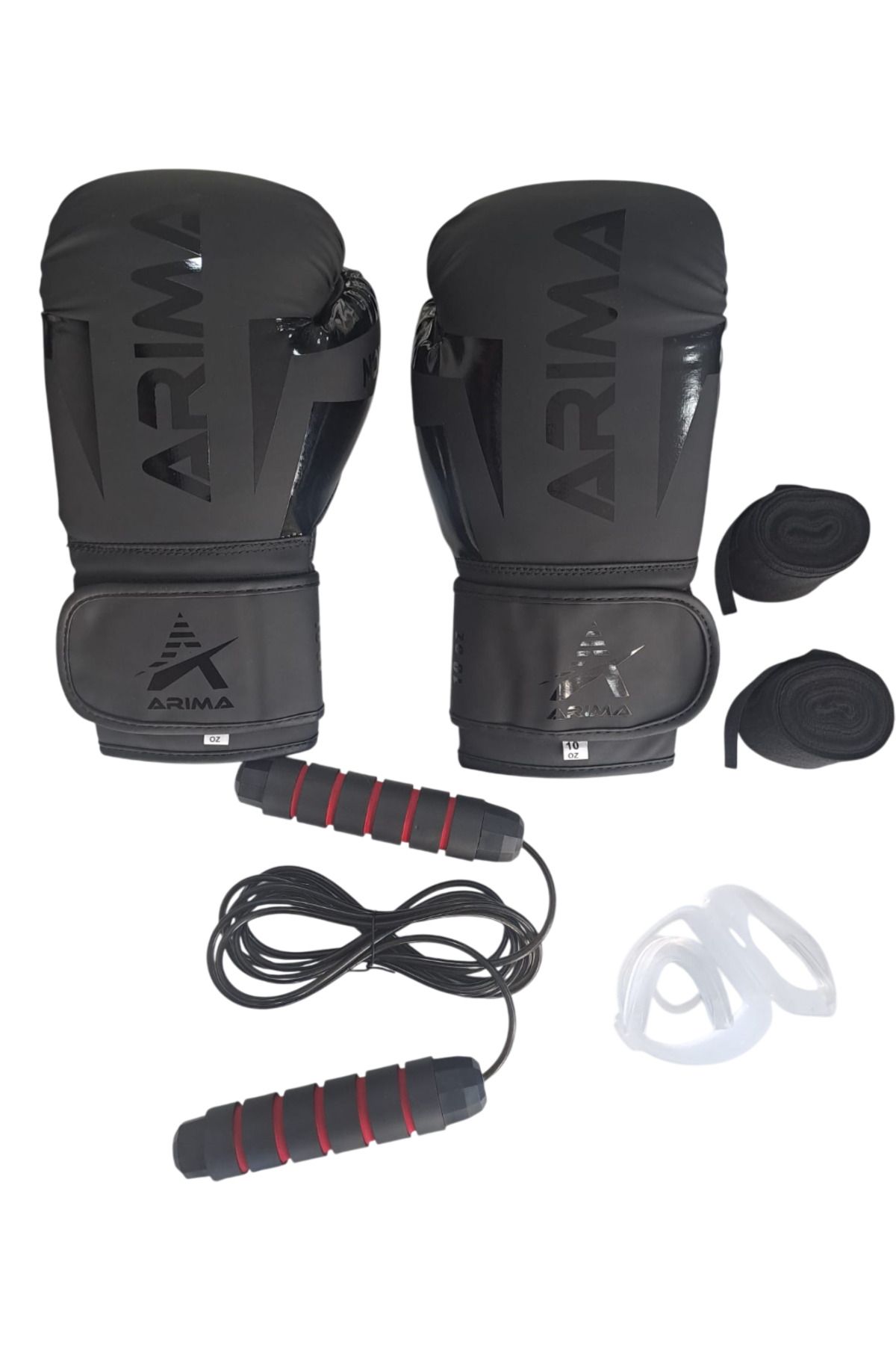 ARIMA Arıma Nova-4 Gölge Shadow Boks Kickboks Muaythai Eldiveni + Bandaj + Dişlik + Atlama İpi Set