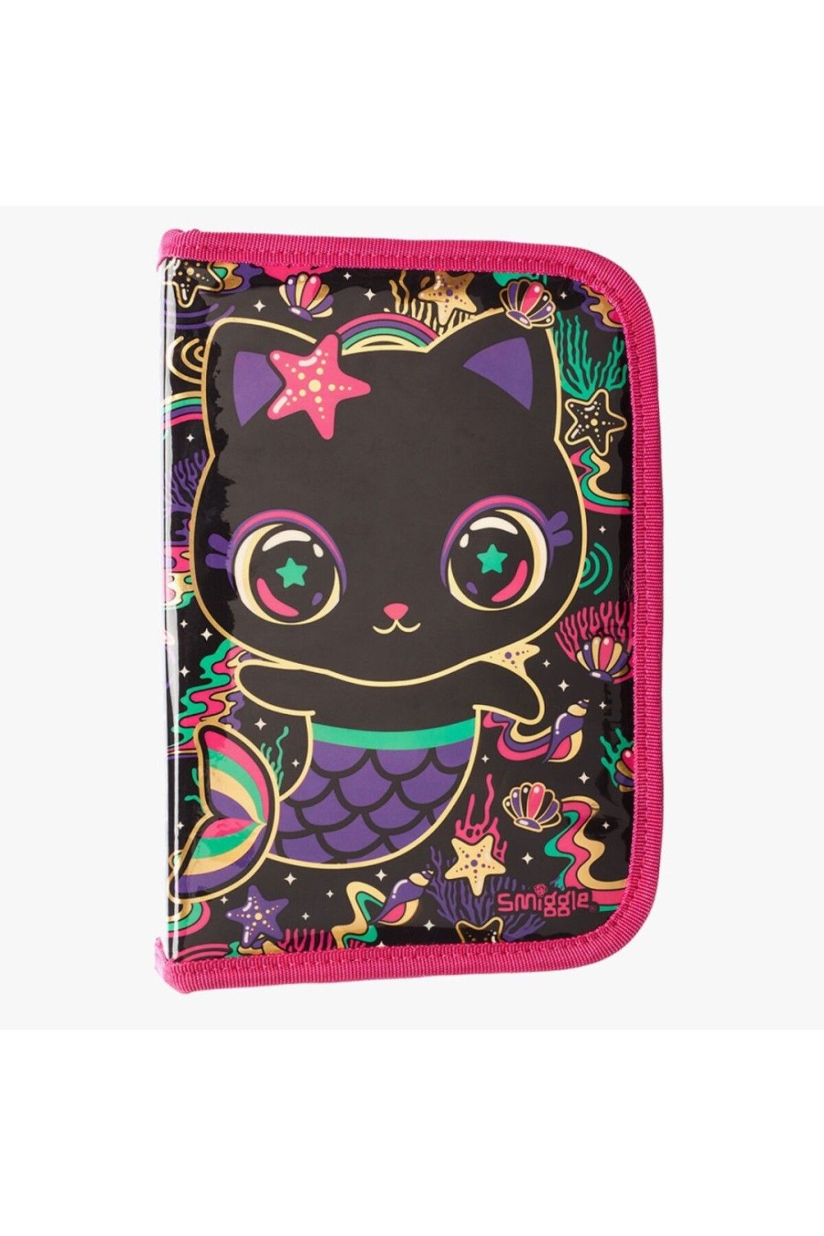 SMIGGLE VARAKLI KEDİCİK VE DENİZ KIZI DETAYLI ZIP IT KALEM KUTUSU