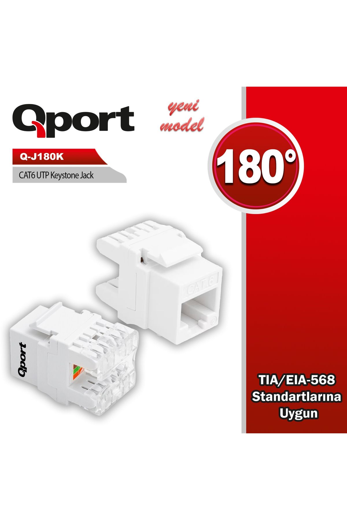 Genel Markalar QPORT Q-J180K CAT6 180 DERECE KEYSTONE JACK