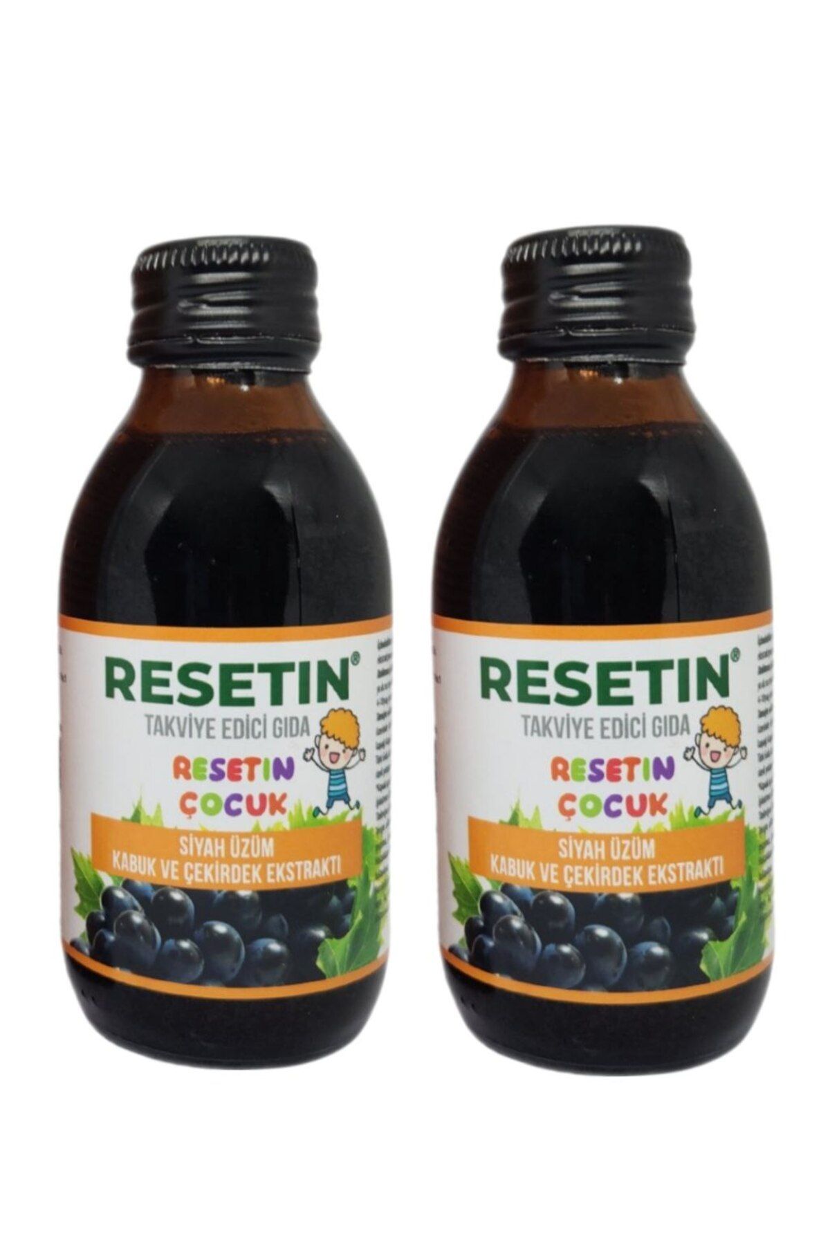 Resetin Çocuk 125 ml Siyah Üzüm Kabuk Ve Çekirdek Ekstraktı Takviye Edici Gıda 2'li