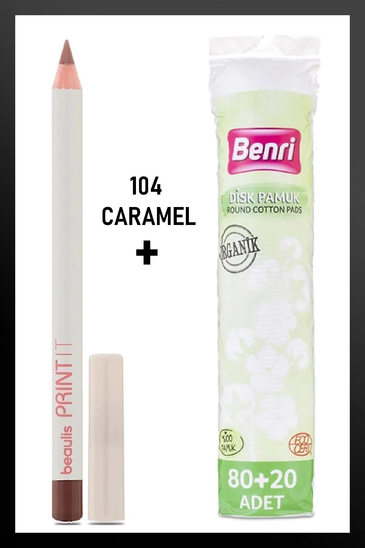 beaulis 104 Caramel Dudak Kalemi & 80+20 Organik Pamuk