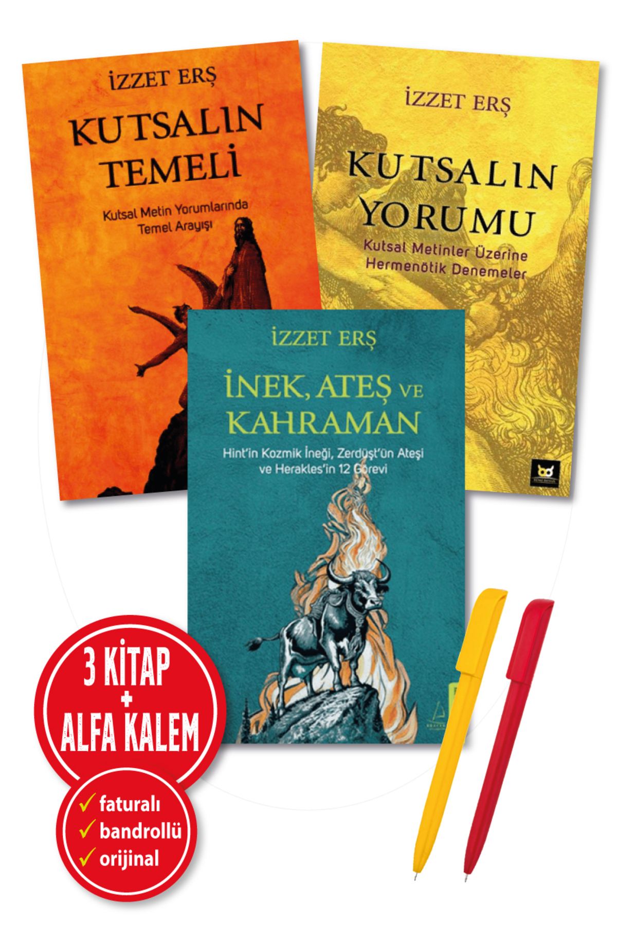 Destek Yayınları Alfa Kalem+İzzet Erş 3 Kitap(Kutsalın Temeli+Yorumu+İnek, Ateş, Kahraman)-YENİ-Felsefe-Destek Kitap