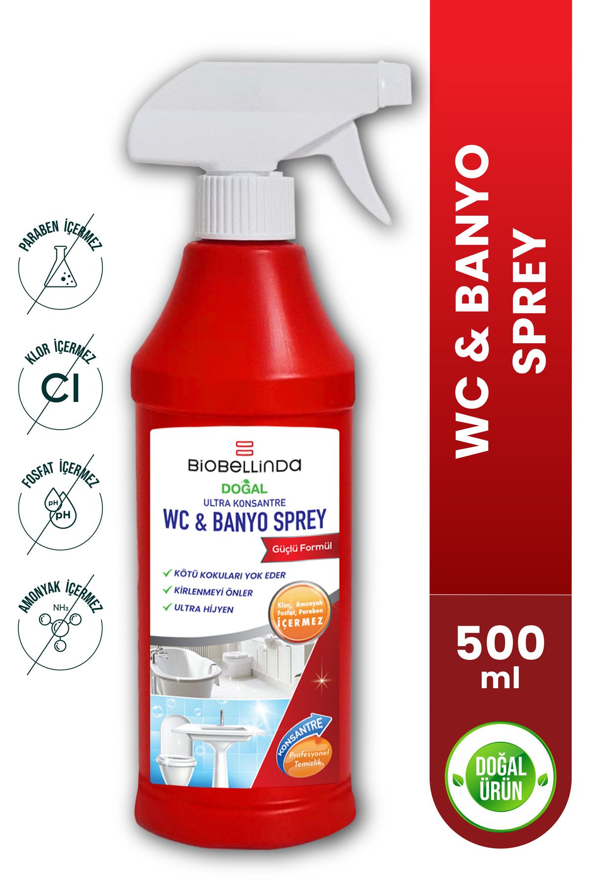 BioBellinda Wc & Banyo Temizleyici Sprey 500 Ml