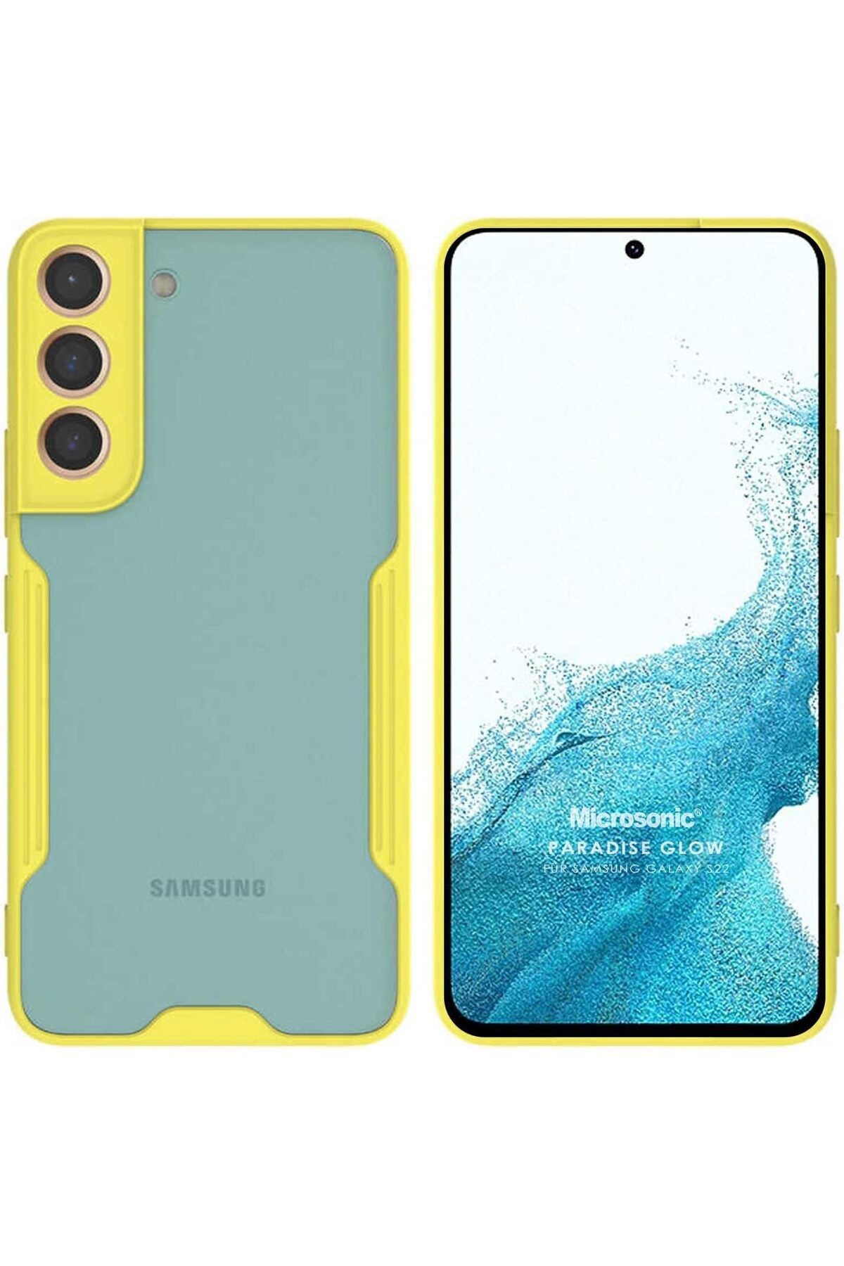 STOREMAX cmllashop Galaxy S22 Plus için Kılıf Paradise Glow Sarı [Galaxy S22 Plus ile Uyumlu Kılıf - Sa