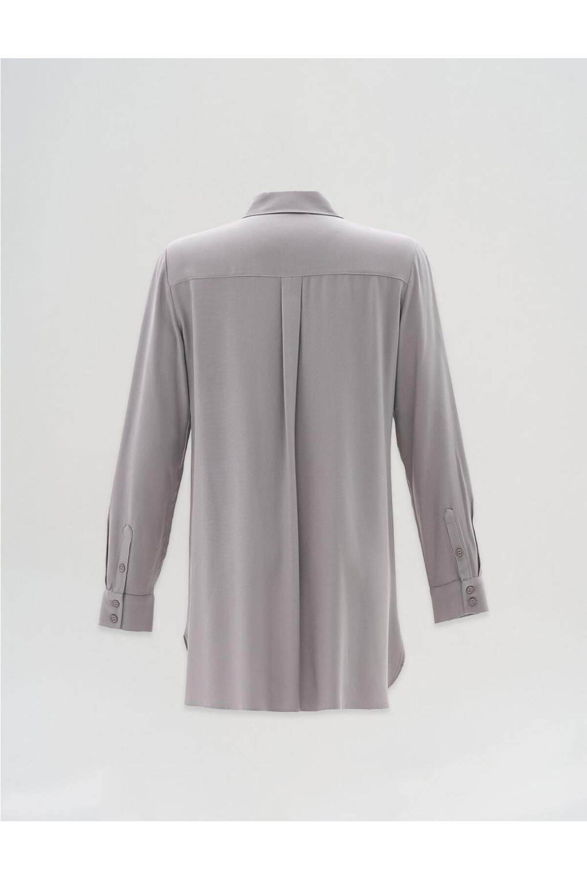 Kayra-Light Gray Basic Tunic - Paw Hidden 2
