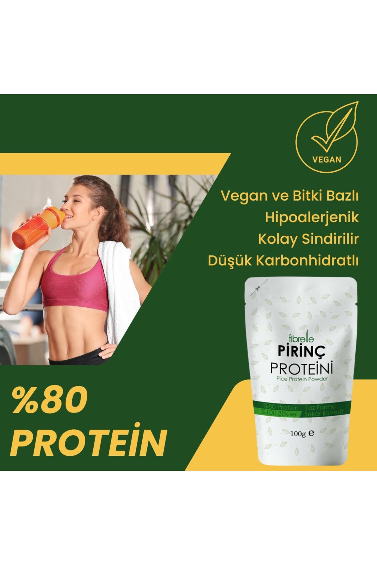 Fibrelle Saf Bezelye Proteini Tozu 100gr-4