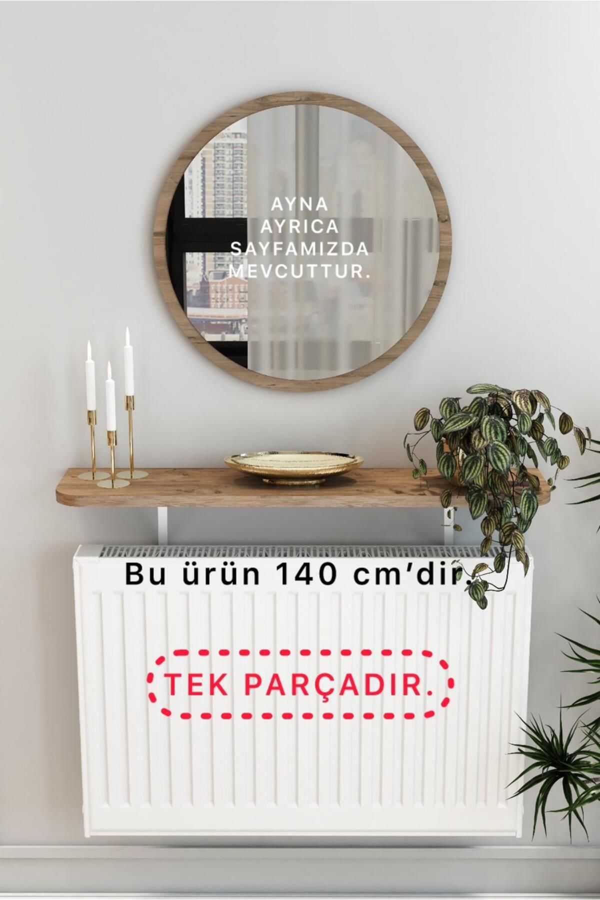 TALAŞTOZUM Atlantik Çam Petek Üstü Tak Çıkar , Uçan Raf & Dresuar Duvar Montajsız Oval Kesim 140 Cm