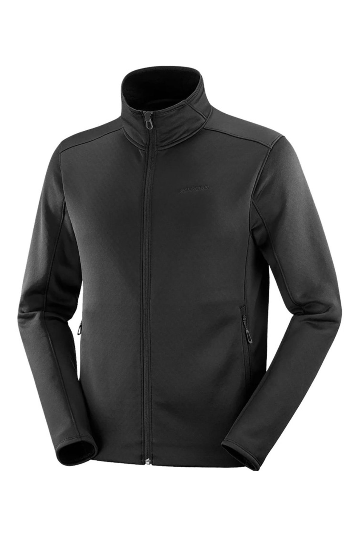 LC2329100-LC2300800 ژاکت مردانه Sntial Midfleece Fz زیپ دار مشکی سالومون سویشرت اسپرت Salomon