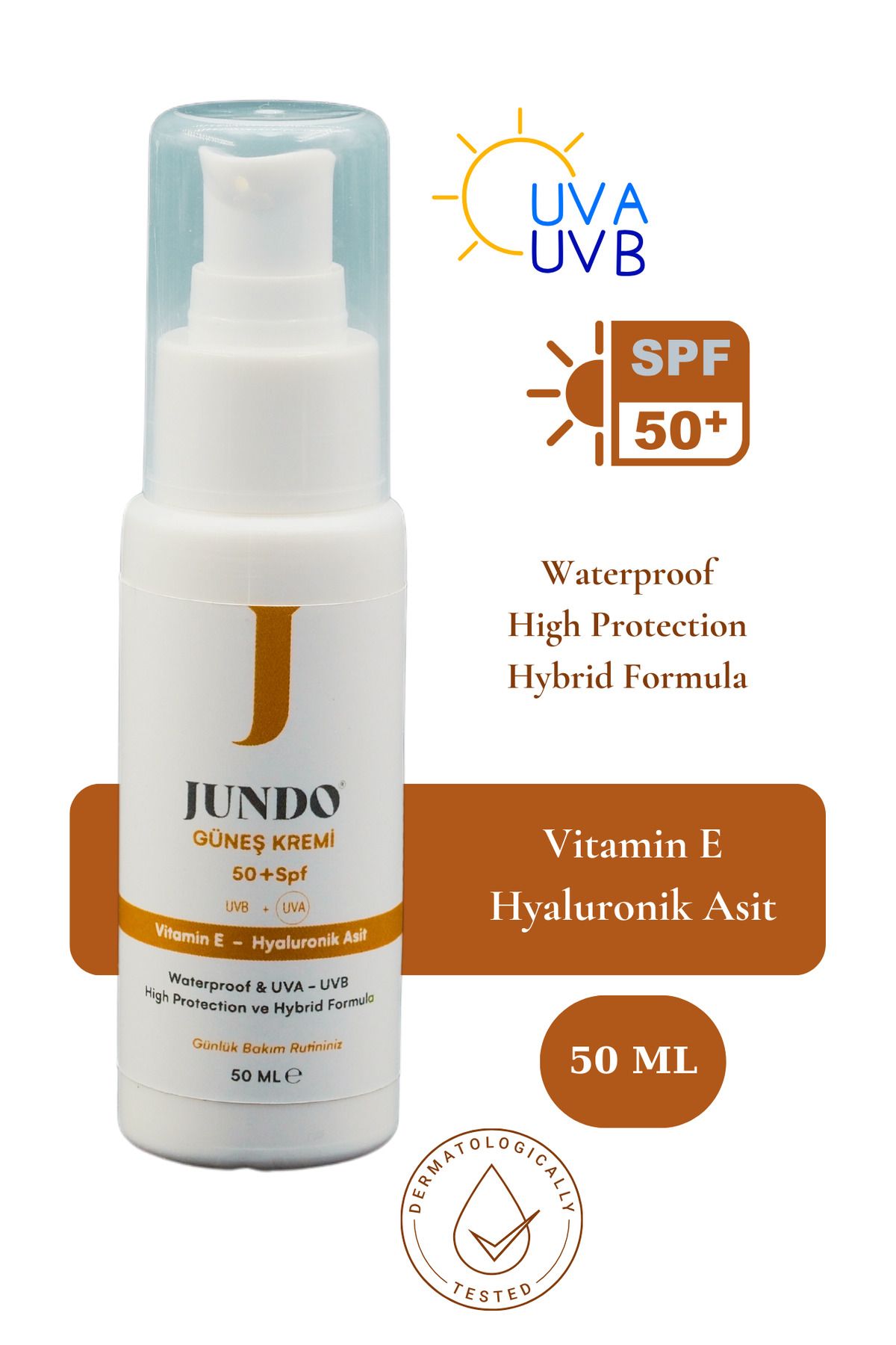 ضدآفتاب ضد لک و رنگ پوست JUNDO با SPF 50