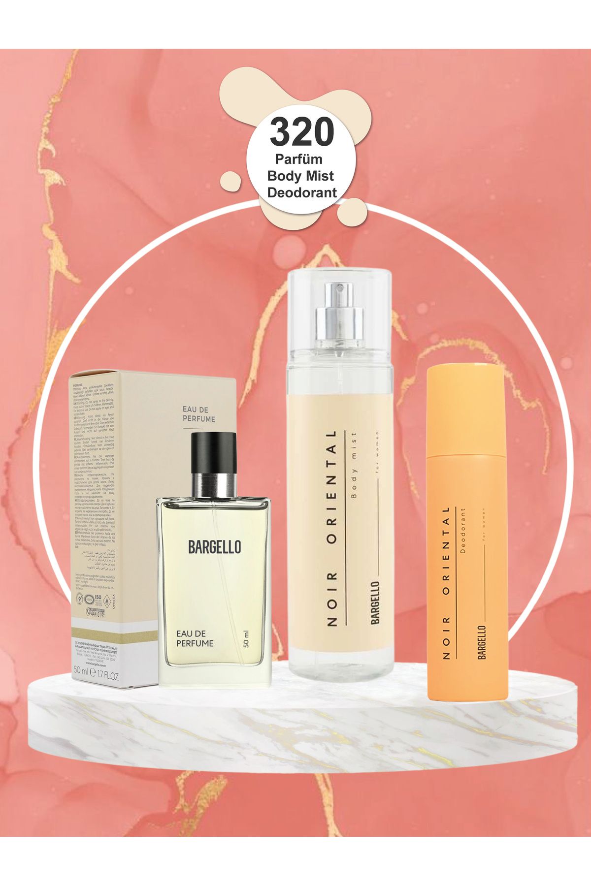 ست عطر زنانه 320 Oriental Edp+deo+body Mist Bargello