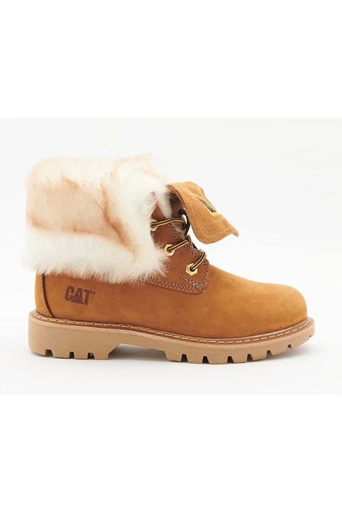 Caterpillar-Cat 015Z 101184   - Utah Fur Shearling Cinnamon Colored Leather Women's Boots 5