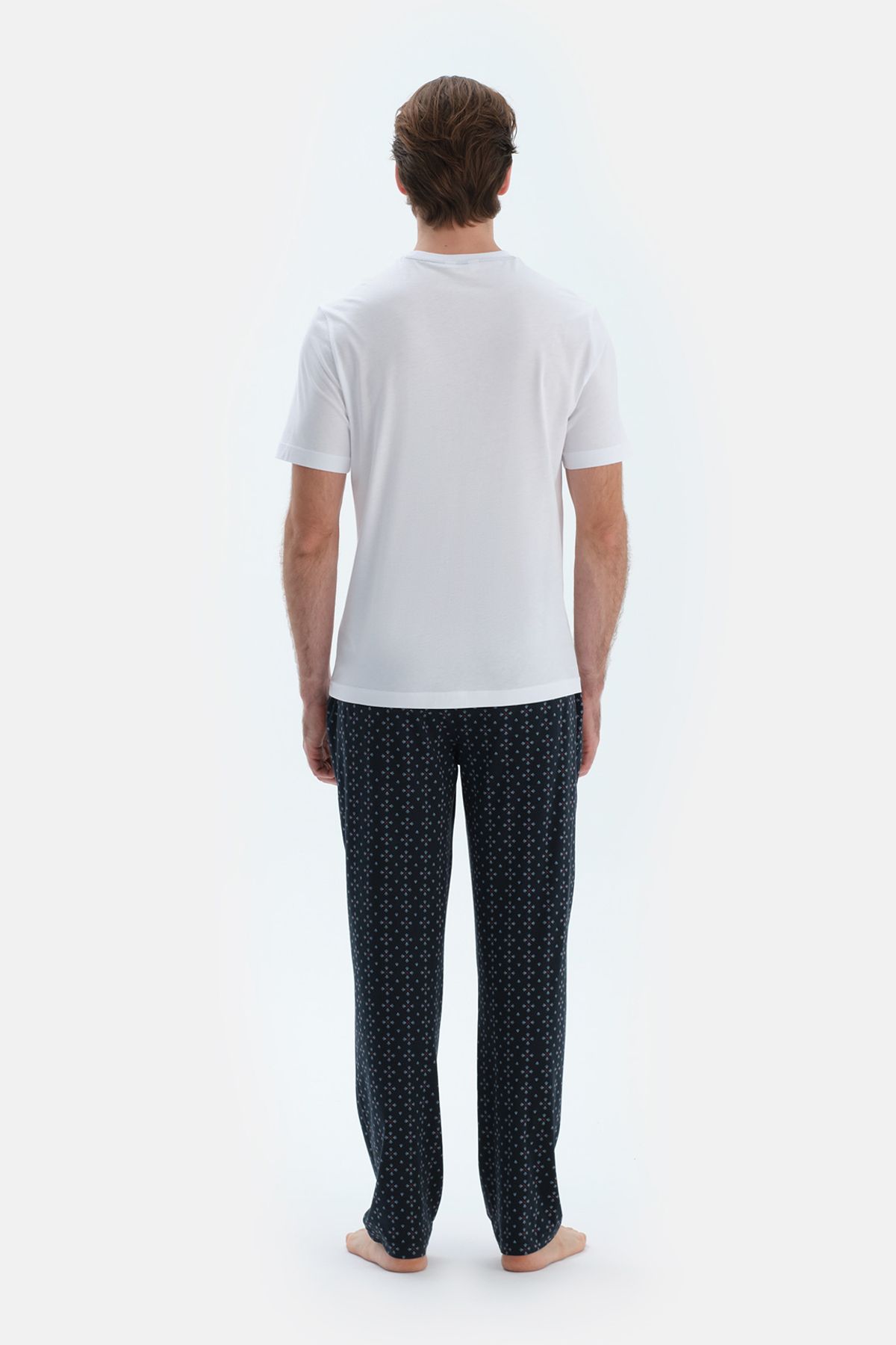ست پیژامه مردانه ECRU موبایل مفصل آستین کوتاه T SHIRT MAGROPRIN PANTS Dagi