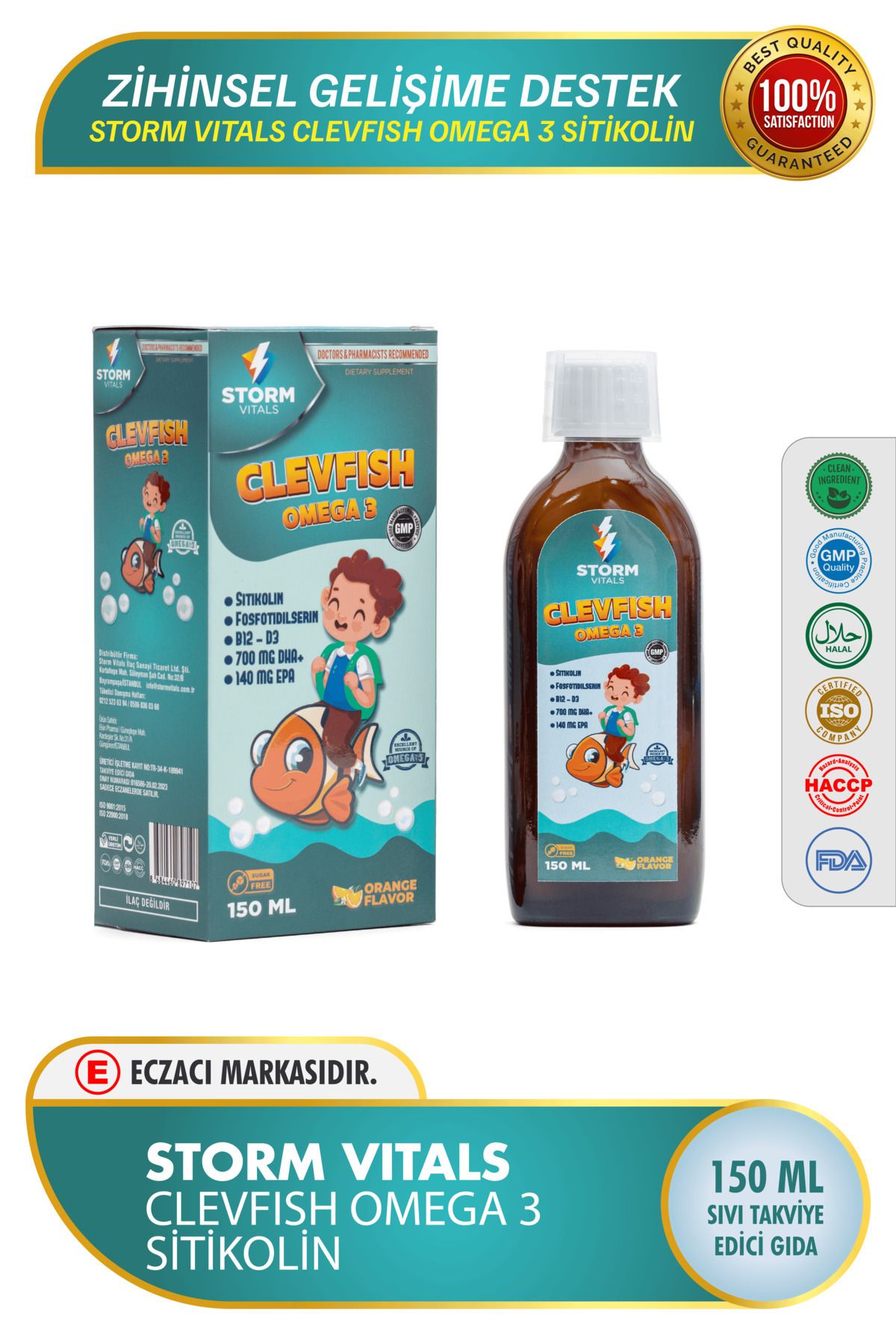 STORM VİTALS CLEVFISH OMEGA-3 SITIKOLIN