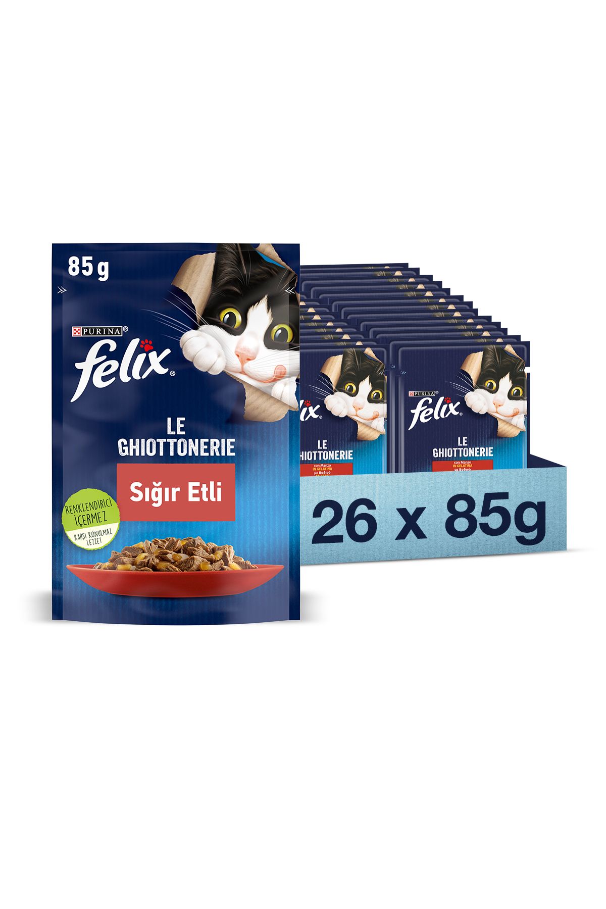 FELIX Sığır Etli 85 Gr. X 26 Adet Yaş Kedi Maması