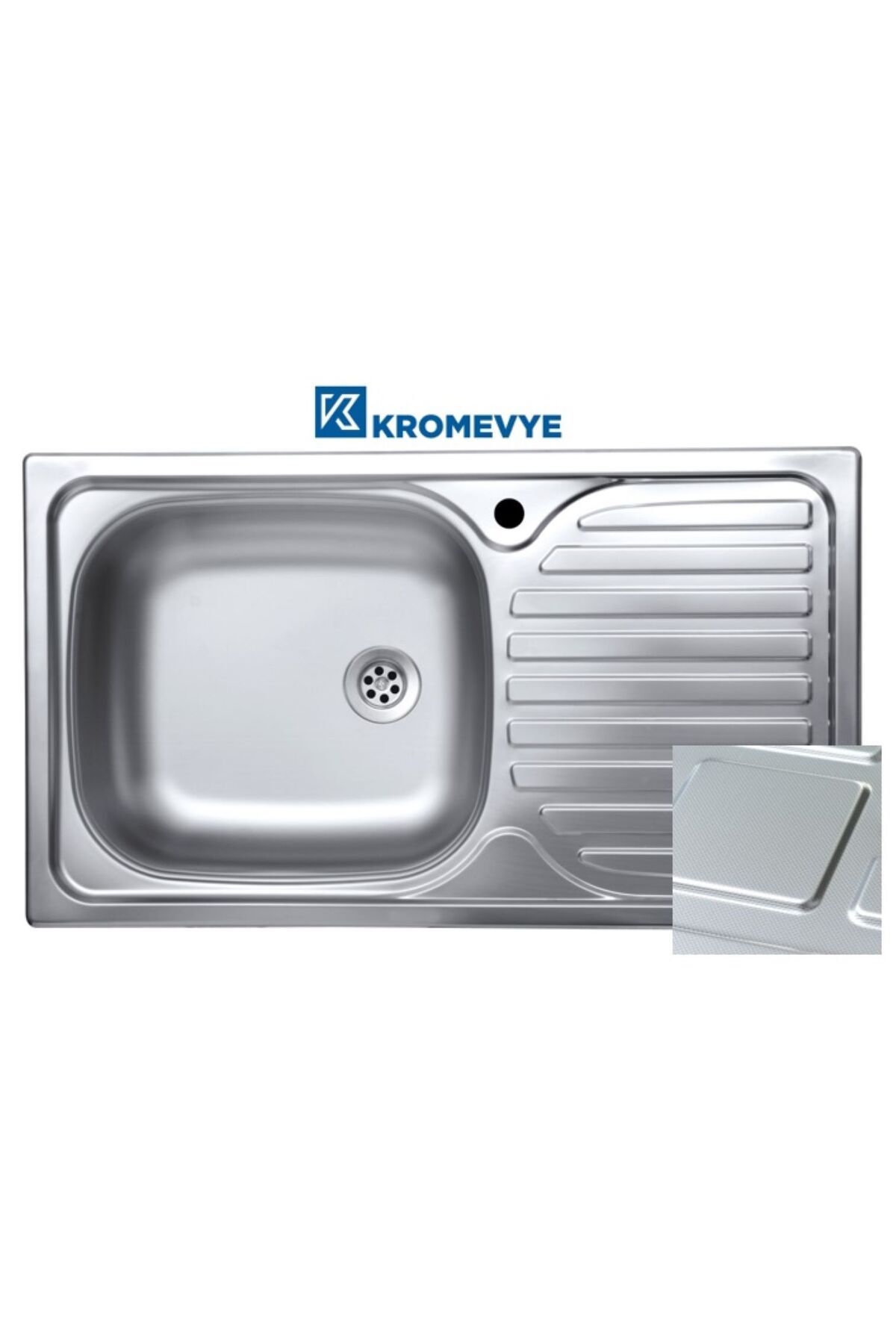 Kromevye CLASSIC EC-140-D SAĞ 43.5X76 DESENLİ PASLANMAZ ÇELİK MUTFAK EVYESİ