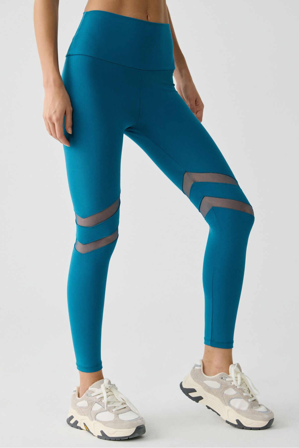 Urban Beat-Women's Tulle Detailed Full Length Blue Tights 5