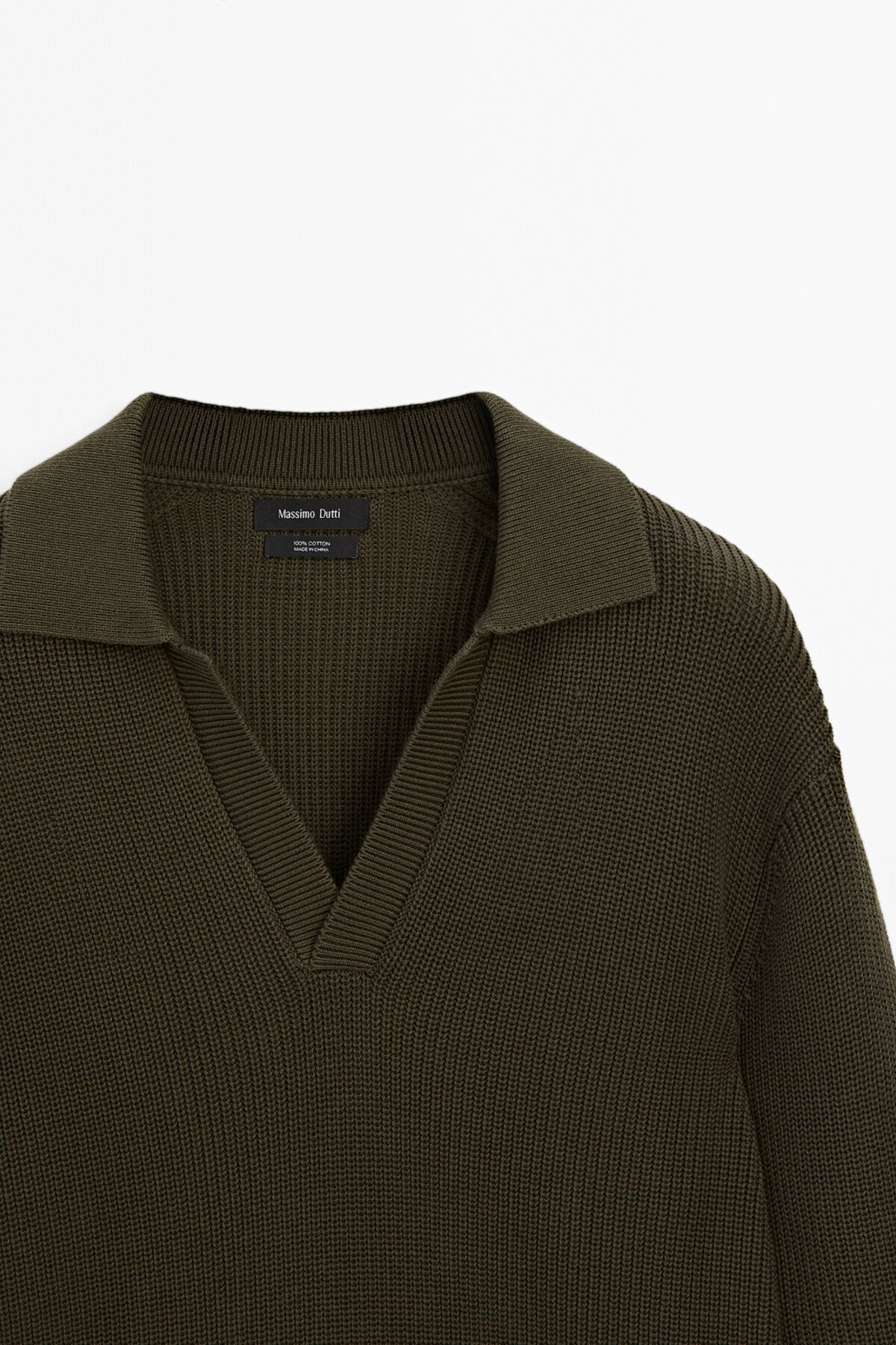 ژاکت جلو باز سبز مردانه 100 ٪ لباس بافتنی فتی Massimo Dutti