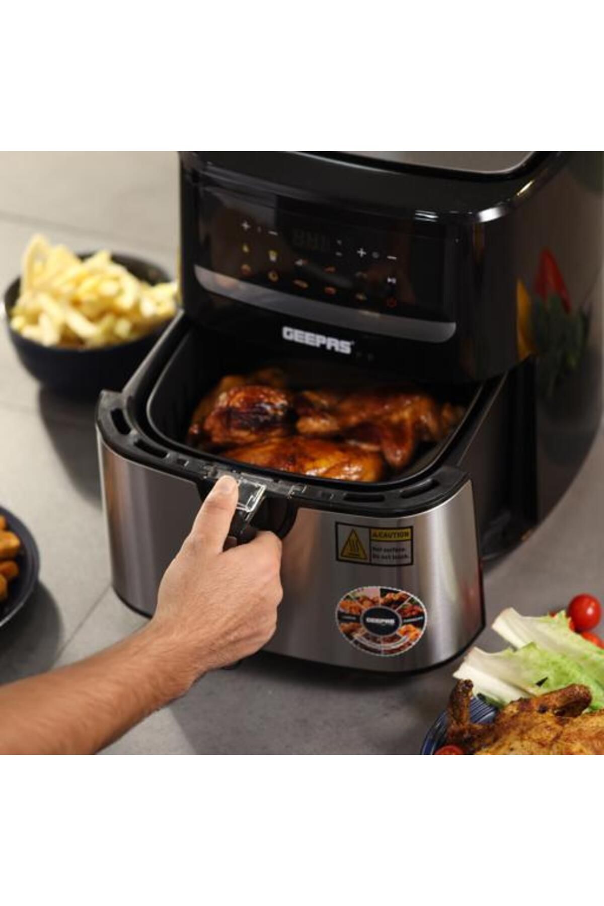 Geepas-Digital Air Fryer- 9.2 Liter Capacity,  60 Min Timer/ Vortex Technology, 10 Preset Programs 3