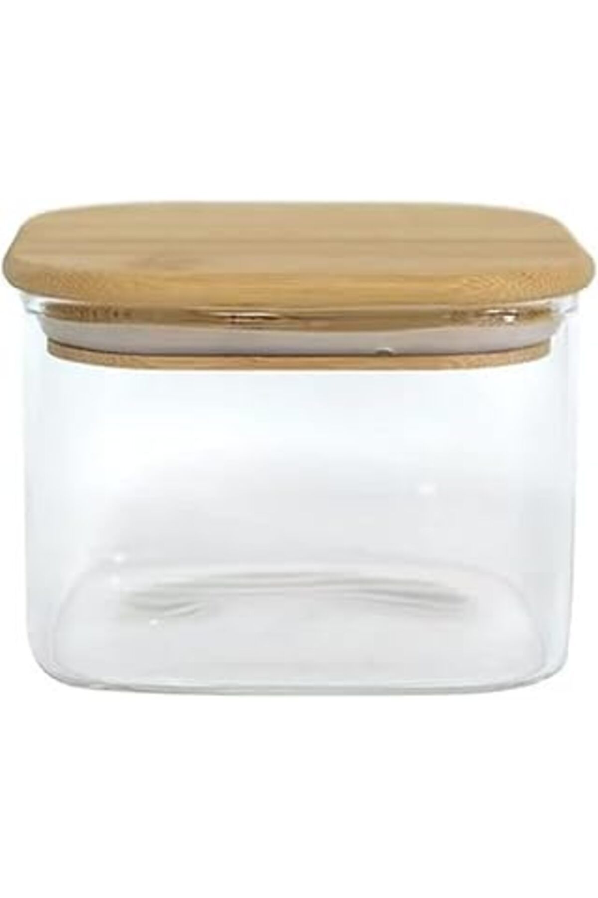 STOREMAX-Renovon 380ml Glass Spice Jar with Bamboo Lids - Airtight Square Borosilicate Spice Containers 1
