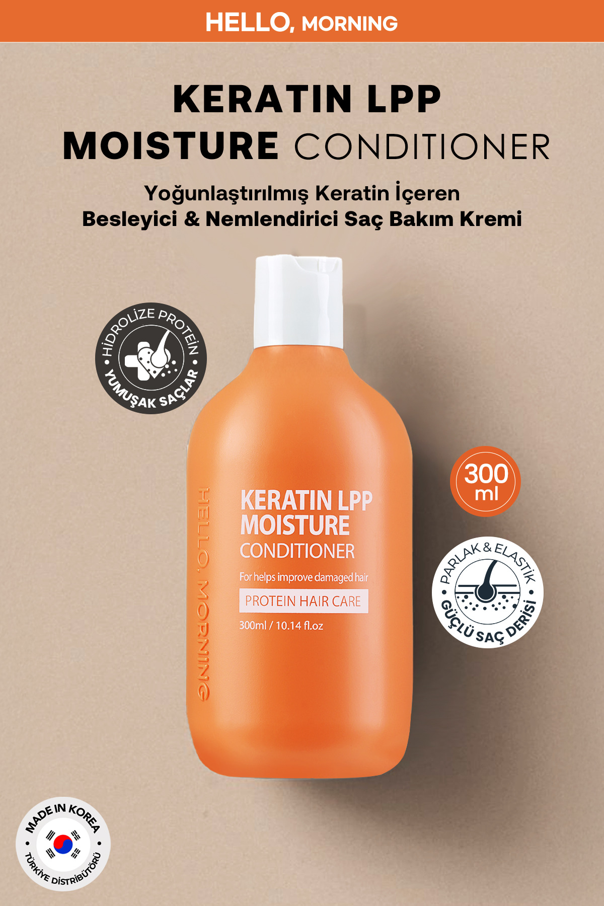 Keratin İçeren Besleyici Nemlendirici Protein Saç Kremi HELLOMORNING LPP KERATIN Conditioner 300 ml — 8809925104730 — تصویر 2 از 3