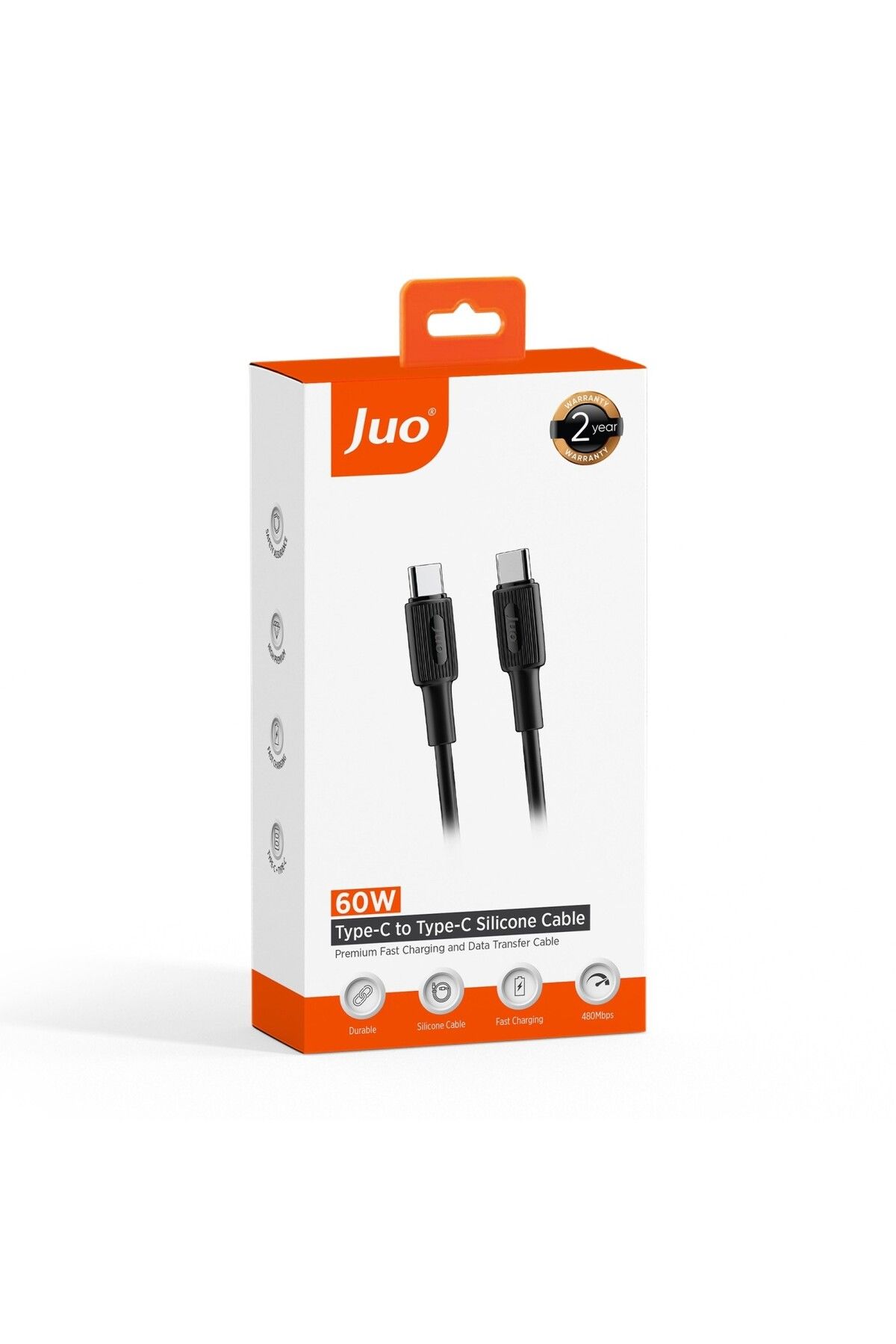 60w Usb Type-c To Type-c Silikon Hızlı Şarj Ve Data Kablosu Siyah 2 Metre - 7
