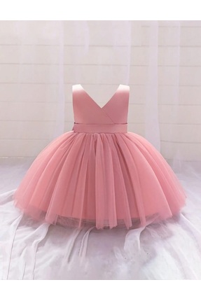 nsmkidslife Kız Bebek Anvelop Mini Elbise Doğum Günü Saten Elbise