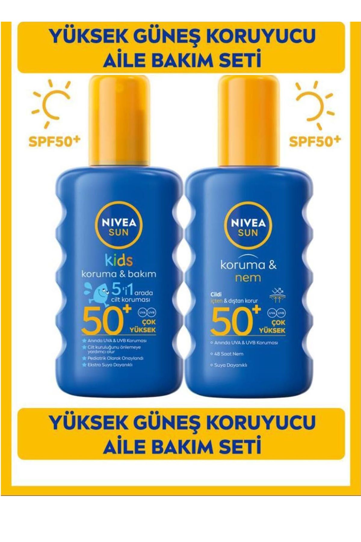 NIVEA Sun Yüksek Güneş Koruyucu Spf50 200ml, Çocuklar Için Hassas Güneş Koruyucu Spf50 200ml