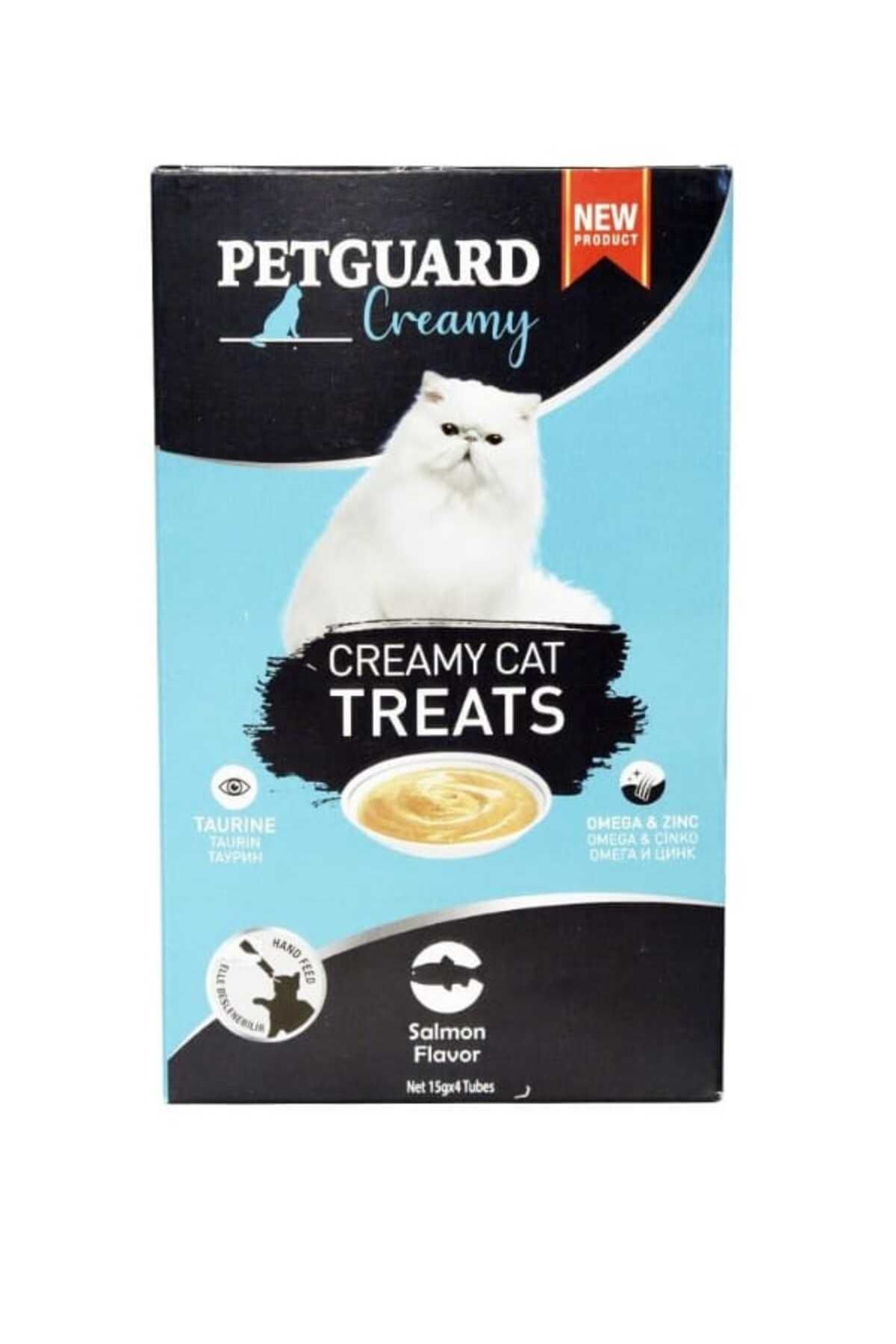 Petguard CREAMY CAT TREATS TAURİN VE OMEGA&ÇİNKO SOMONLU KEDİ ÖDÜL MAMASI 4*15GR.