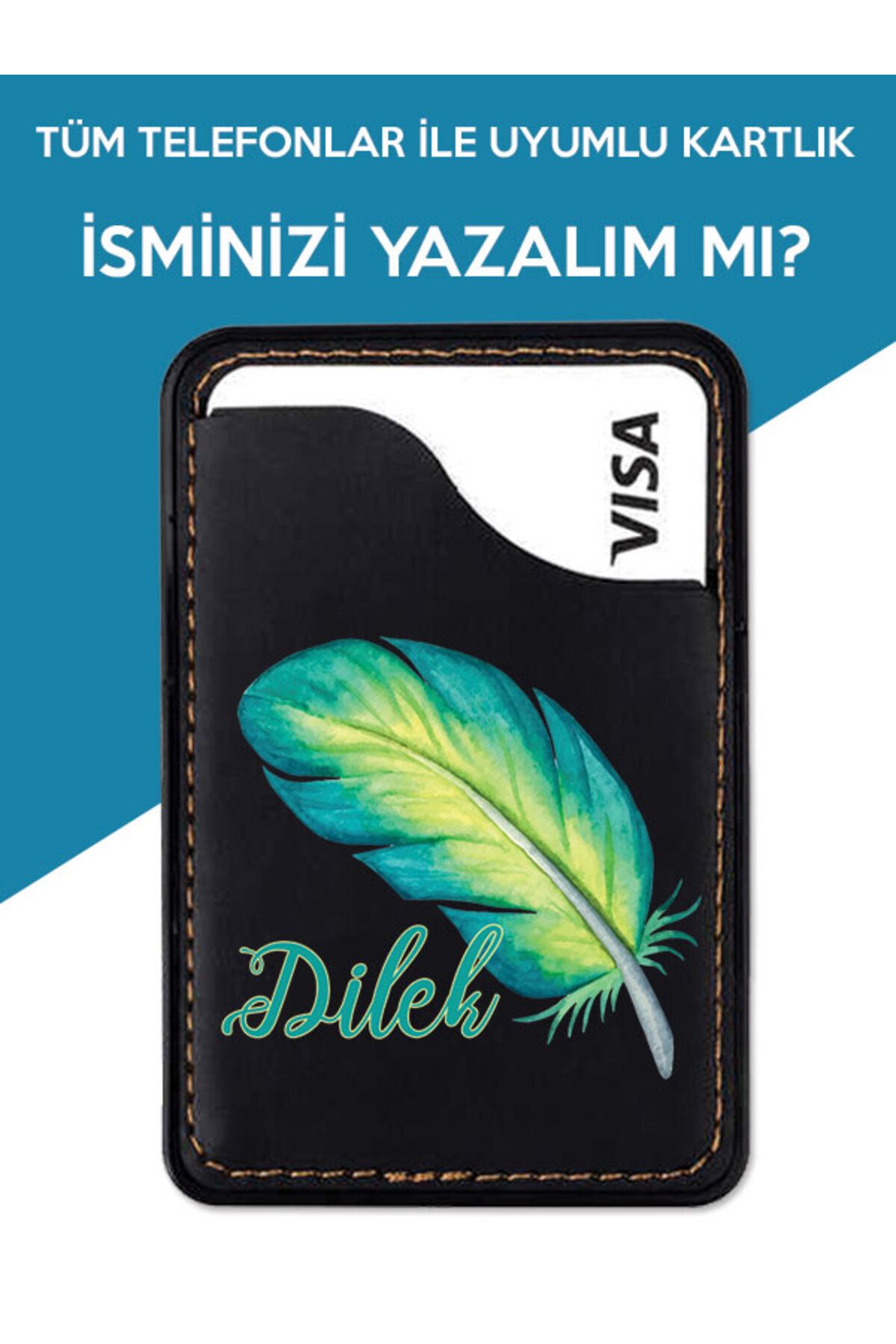 OPPO A60 A96 A91 A31 A52 A72 A92 A36 A74 A54 Uyumlu İsim Yazılı 3M Kartlık Kılıf Şans Tüyü