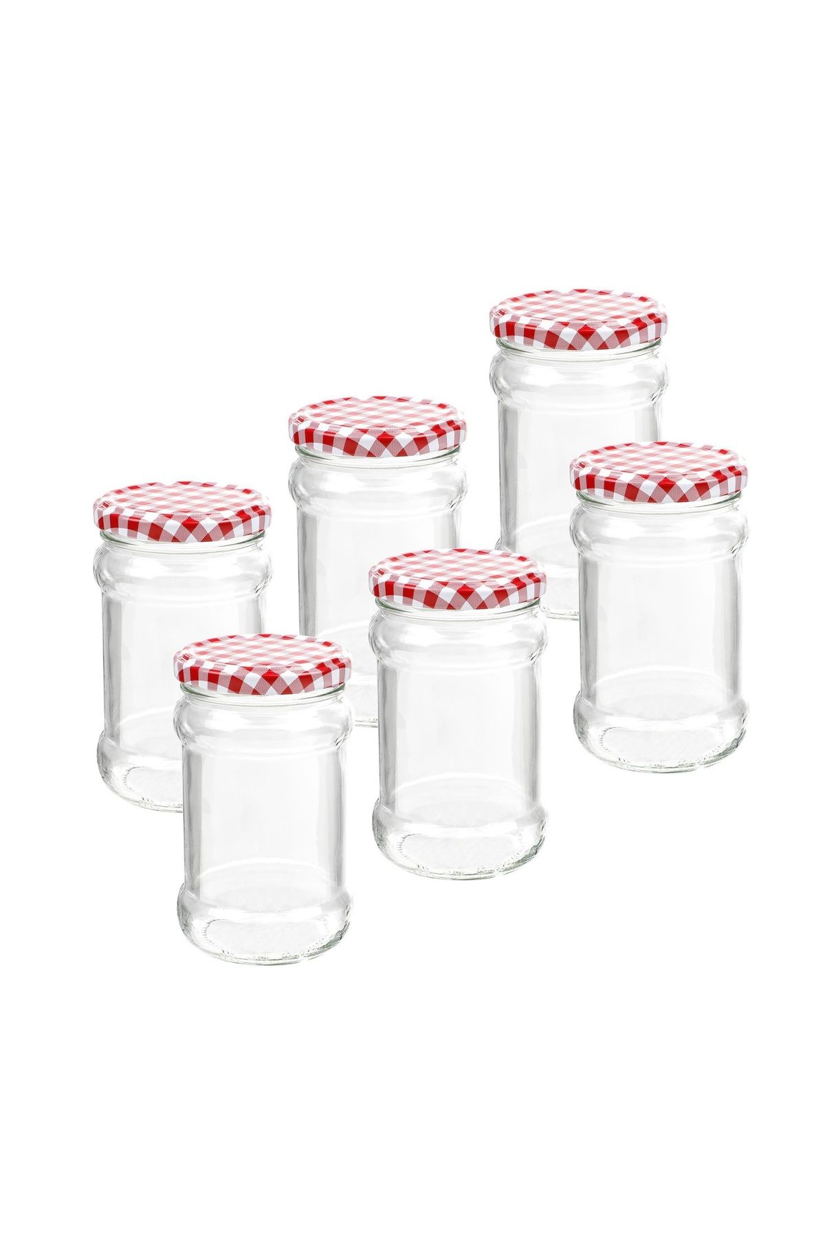 Viwares-Einmachglas 315 ml, rund, 6er Set in klassisch-zeitlosem Karo-Design 2